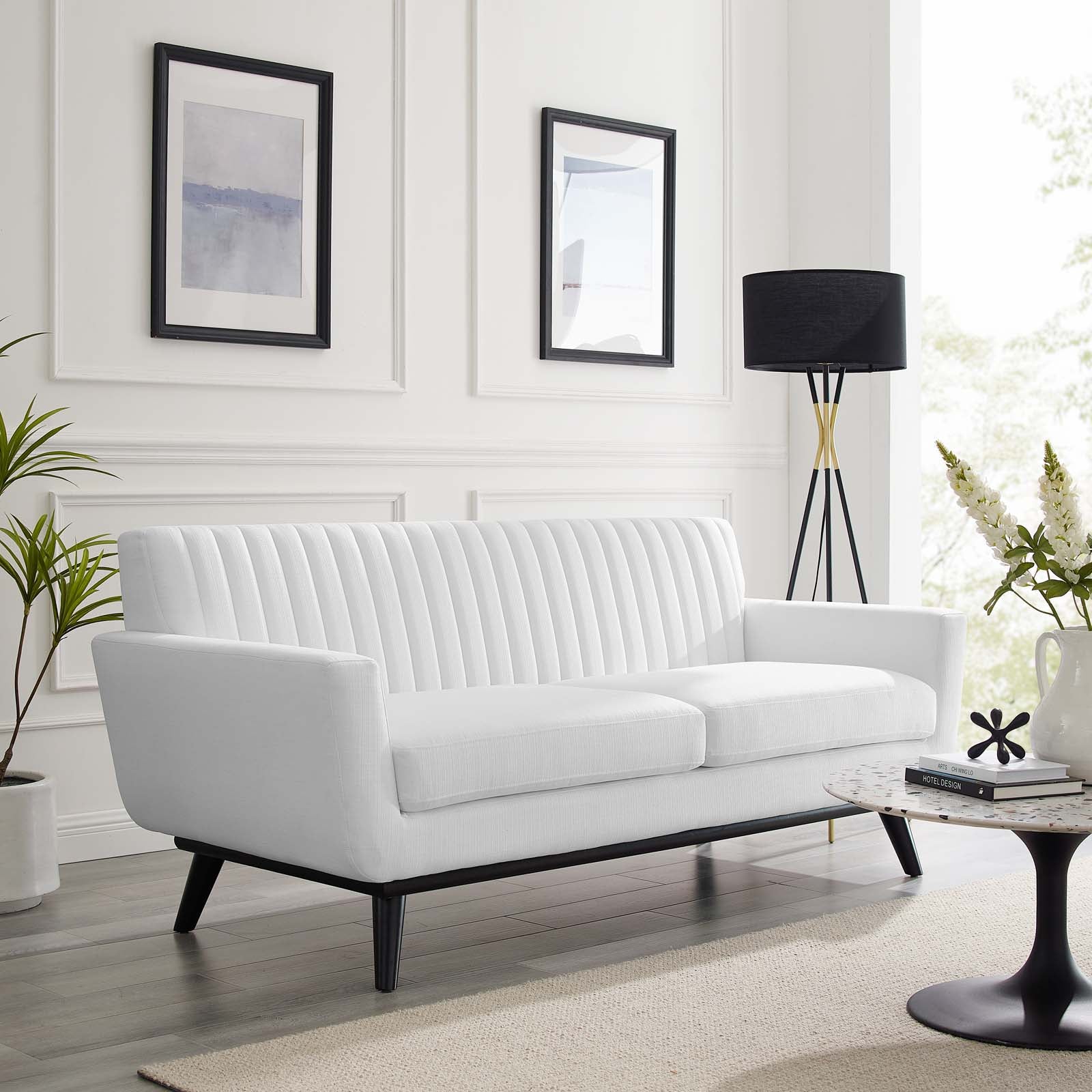 Modway Engage Channel Tufted Fabric Loveseat | Loveseats