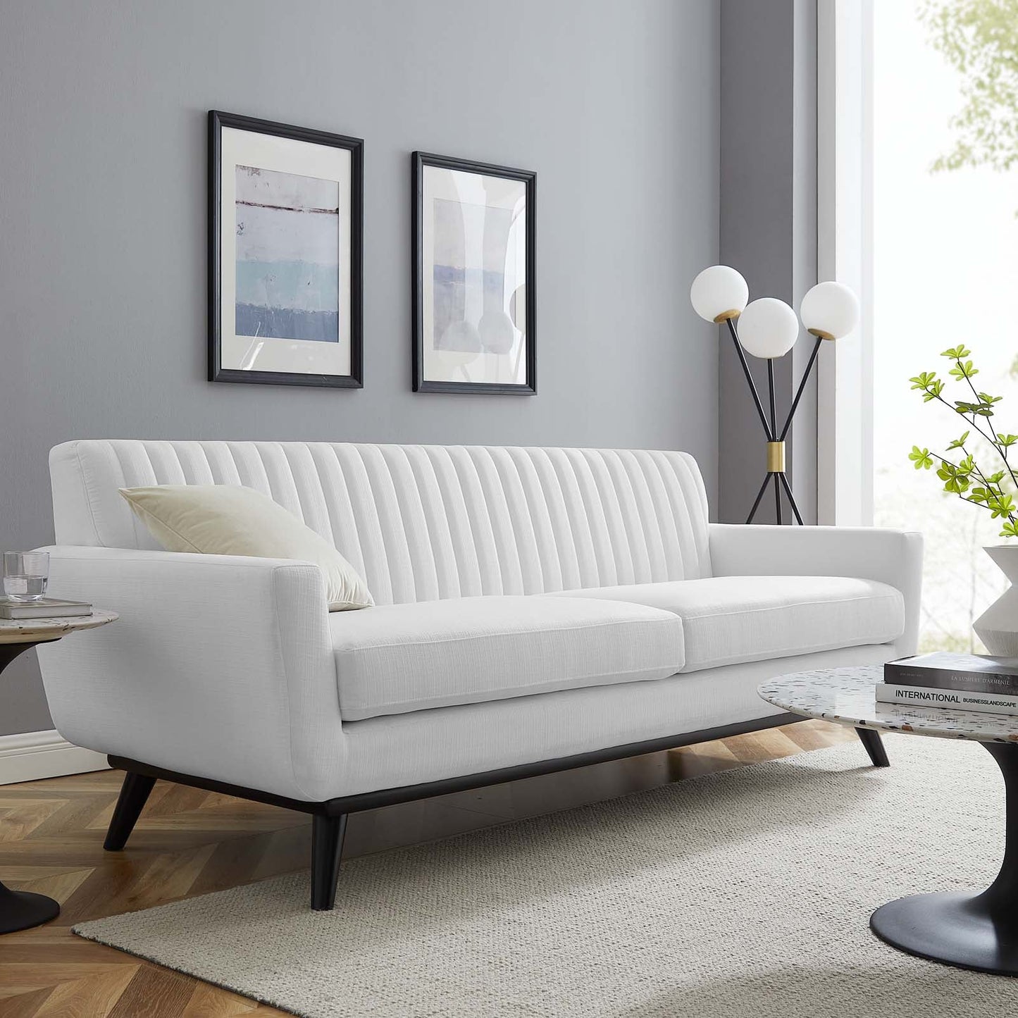 Modway Engage Channel Tufted Fabric Sofa | Sofas