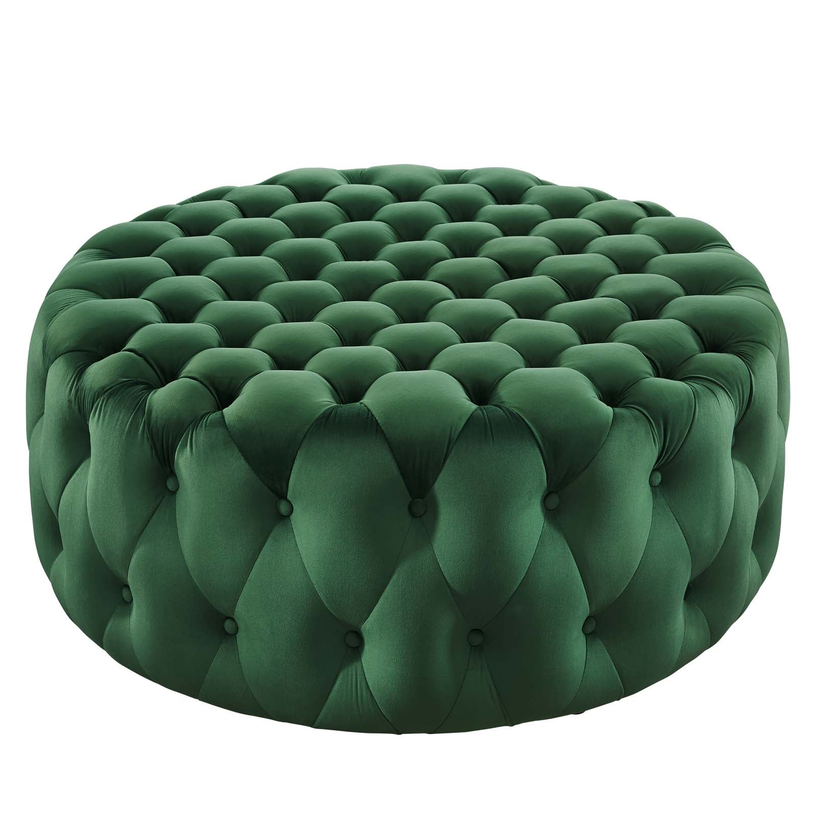 Amour Tufted Button Large Round Performance Velvet Ottoman By Modway | Ottomans | 