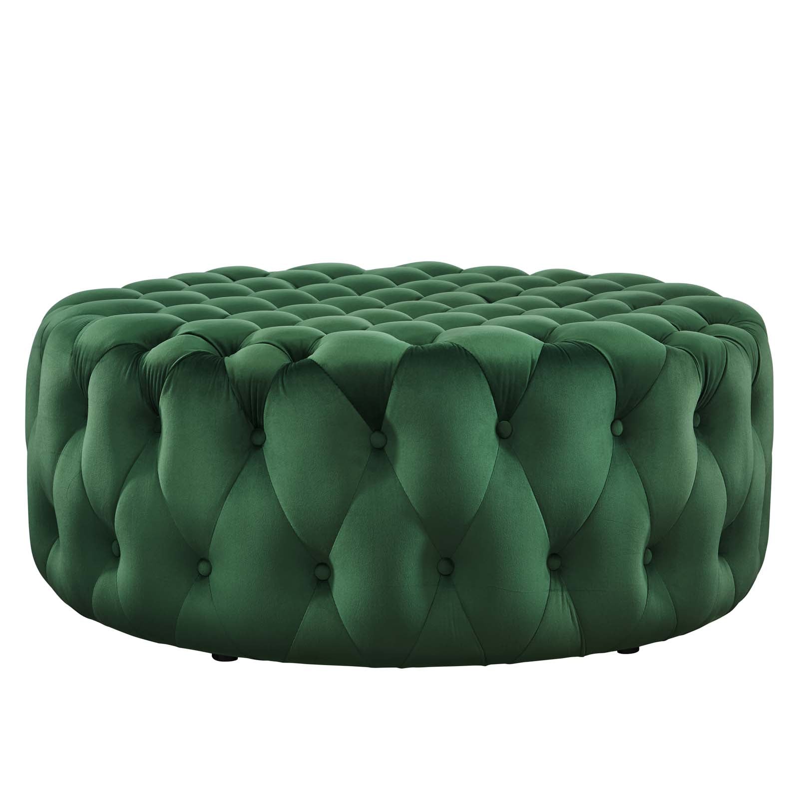 Amour Tufted Button Large Round Performance Velvet Ottoman By Modway | Ottomans | 