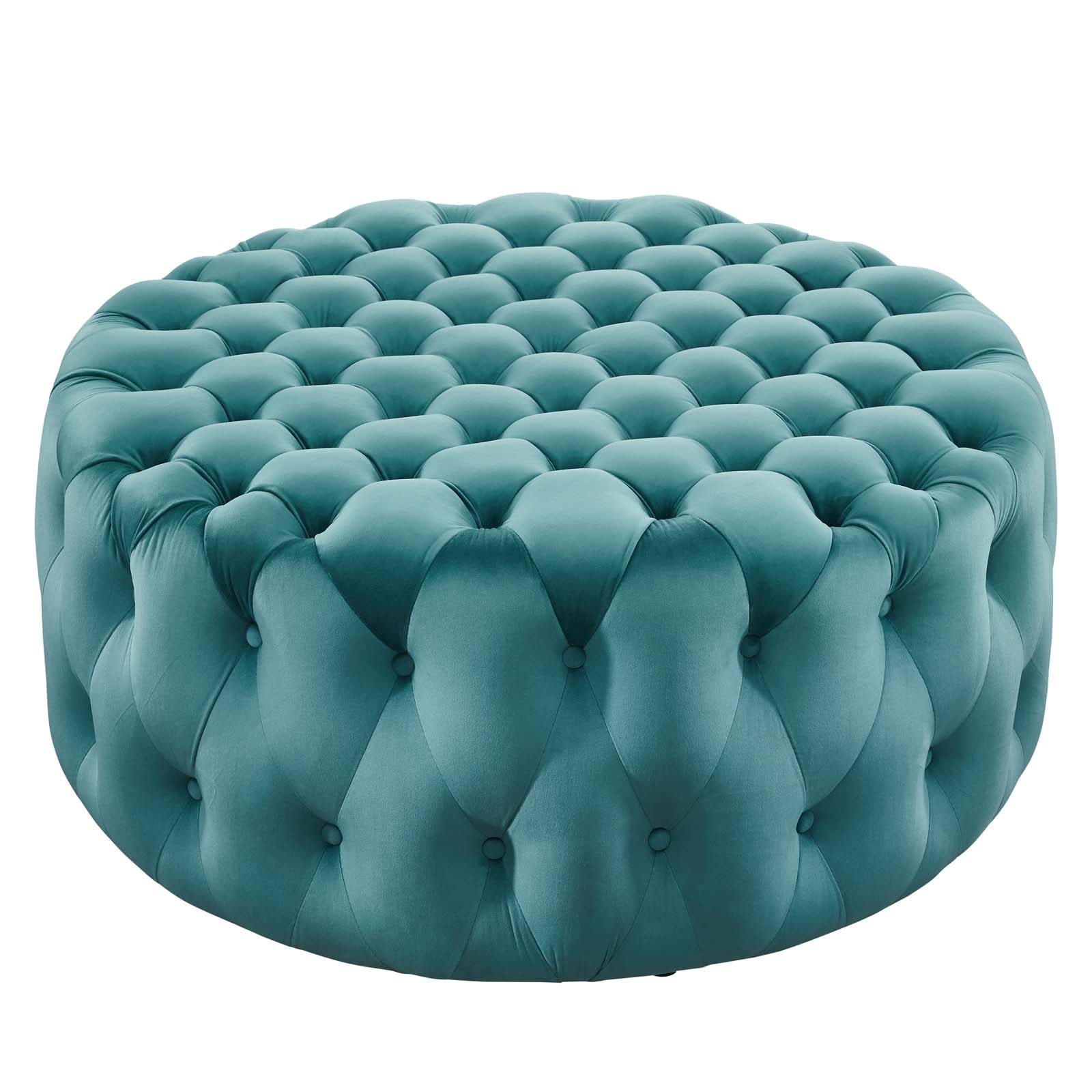Amour Tufted Button Large Round Performance Velvet Ottoman By Modway | Ottomans | 