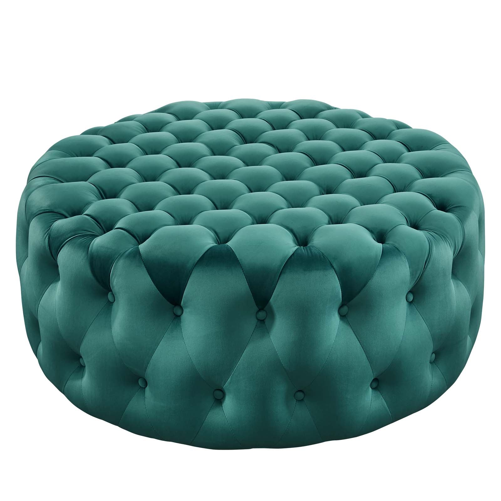 Amour Tufted Button Large Round Performance Velvet Ottoman By Modway | Ottomans | 