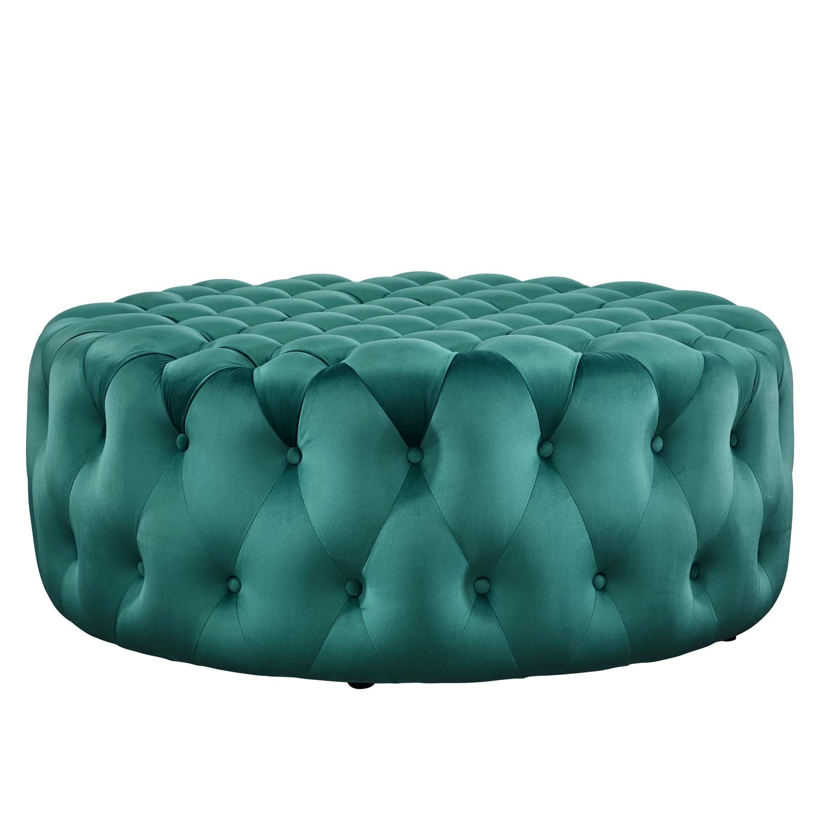 Amour Tufted Button Large Round Performance Velvet Ottoman By Modway | Ottomans | 
