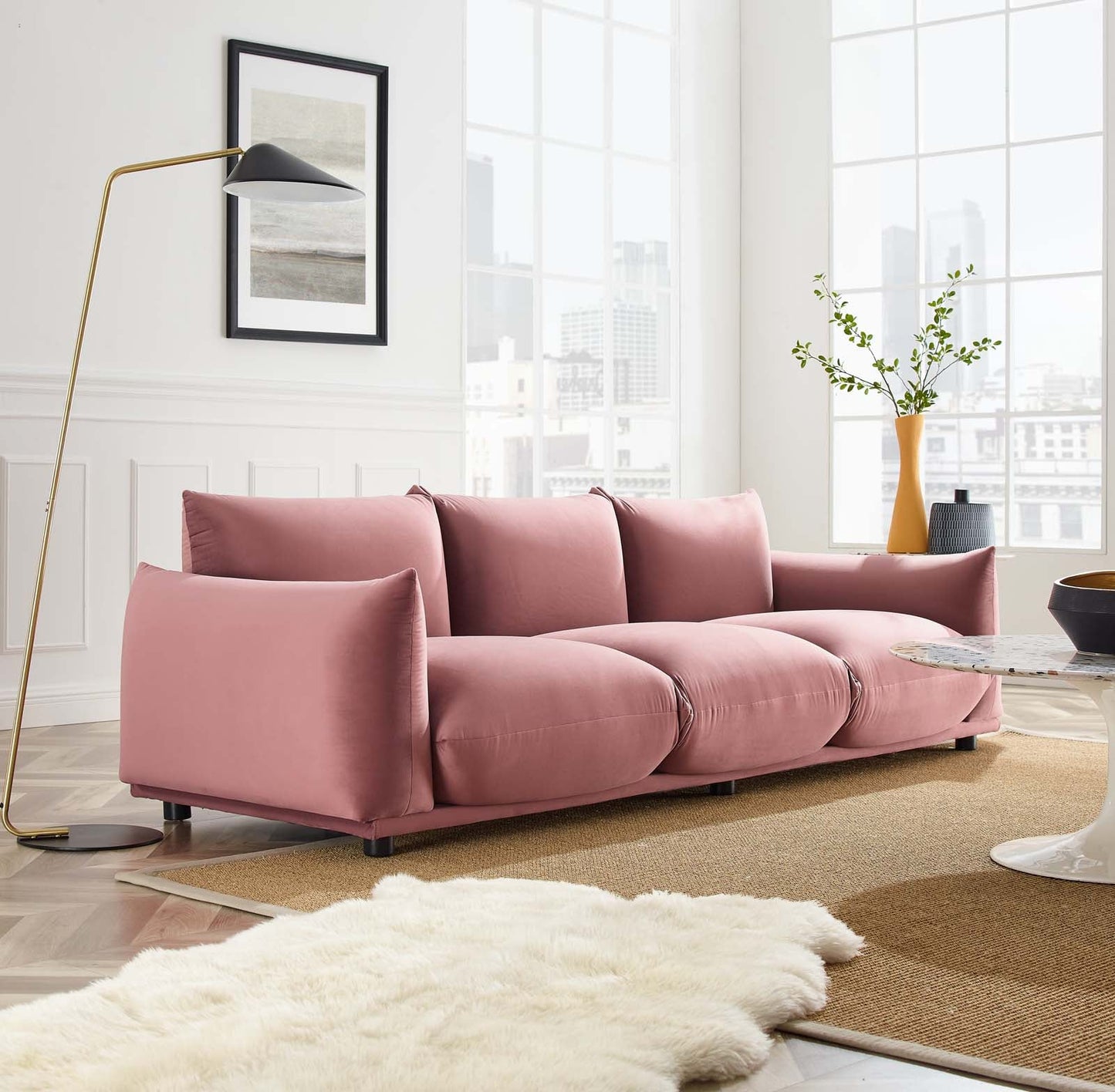 Modway Copious Performance Velvet Sofa | Sofas | 