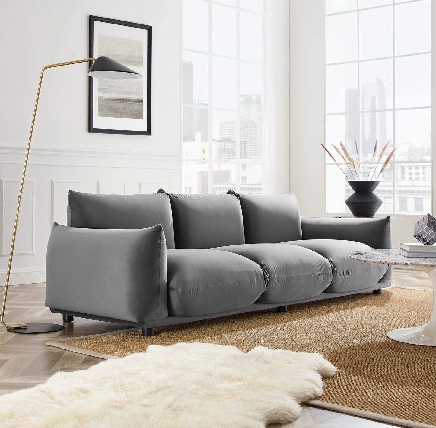 Modway Copious Performance Velvet Sofa | Sofas | 