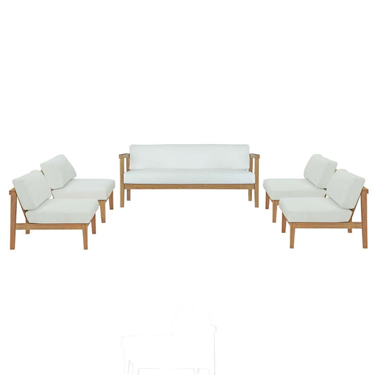 Bayport 5 Piece Outdoor Patio Teak Set By Modway | Outdoor Sofas, Loveseats & Sectionals