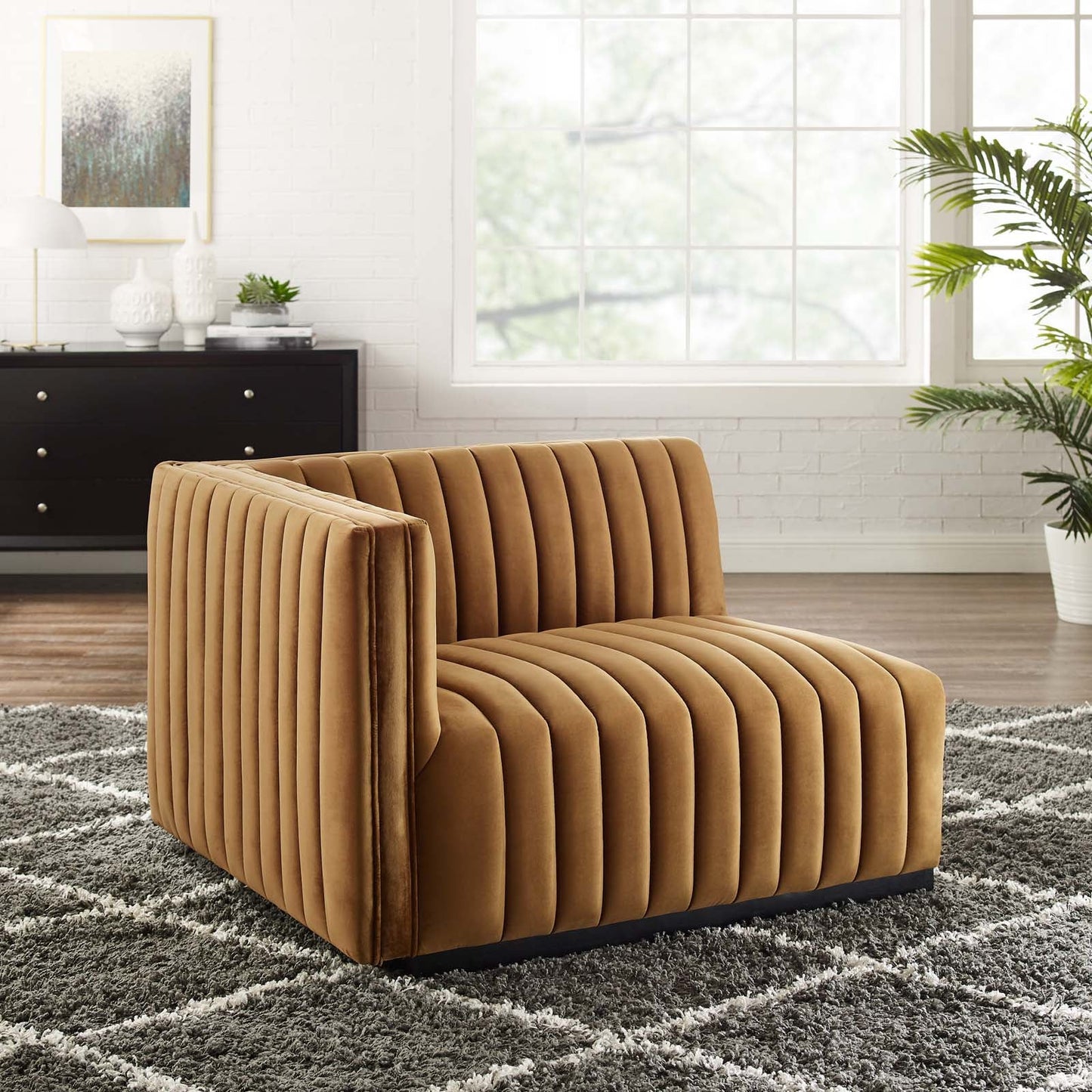 Conjure Channel Tufted Performance Velvet Left-Arm Chair By Modway - EEI-5490 | Armchairs