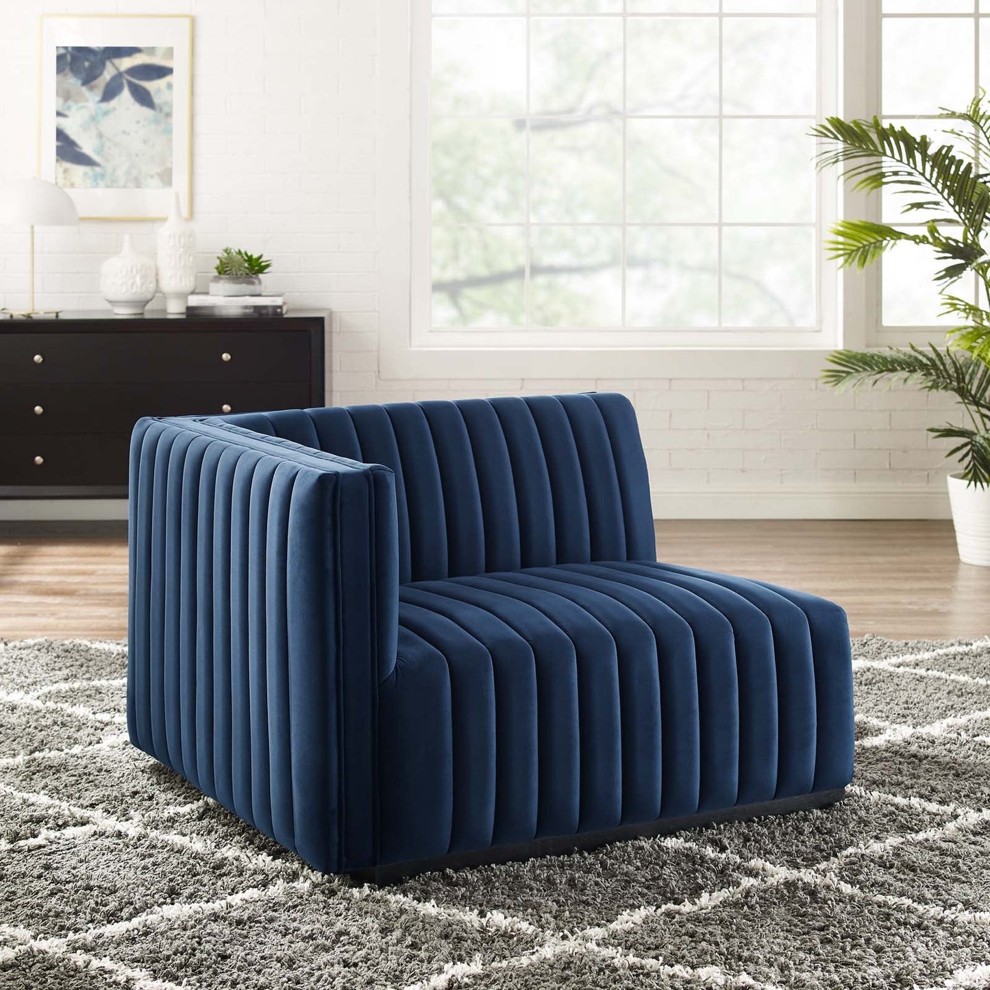 Conjure Channel Tufted Performance Velvet Left-Arm Chair By Modway - EEI-5490 | Armchairs - 24