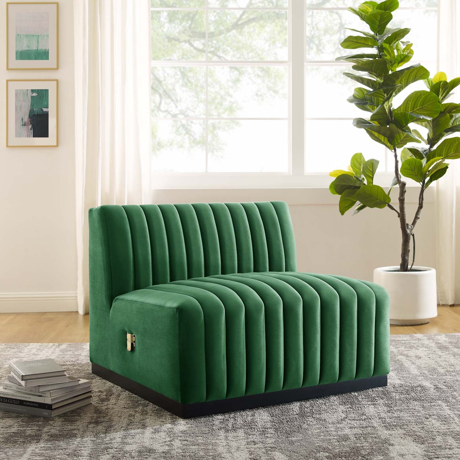Conjure Channel Tufted Performance Velvet Armless Chair By Modway - EEI-5494 | Sofas - 13