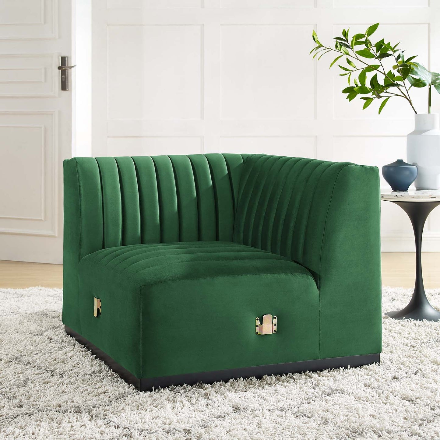 Conjure Channel Tufted Performance Velvet Left Corner Chair By Modway - EEI-5496 | Sofas - 12