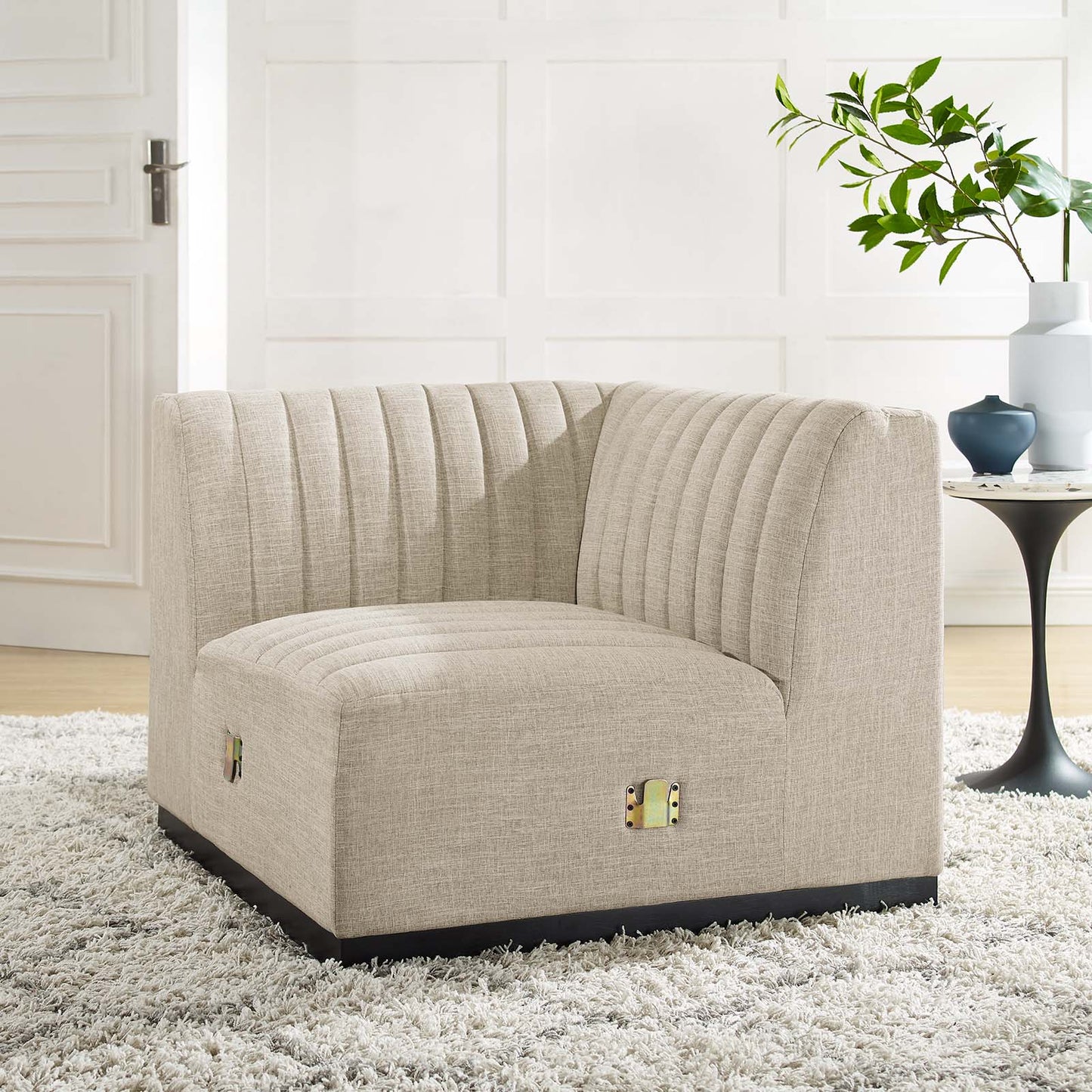 Conjure Channel Tufted Upholstered Fabric Left Corner Chair By Modway - EEI-5497 | Sofas