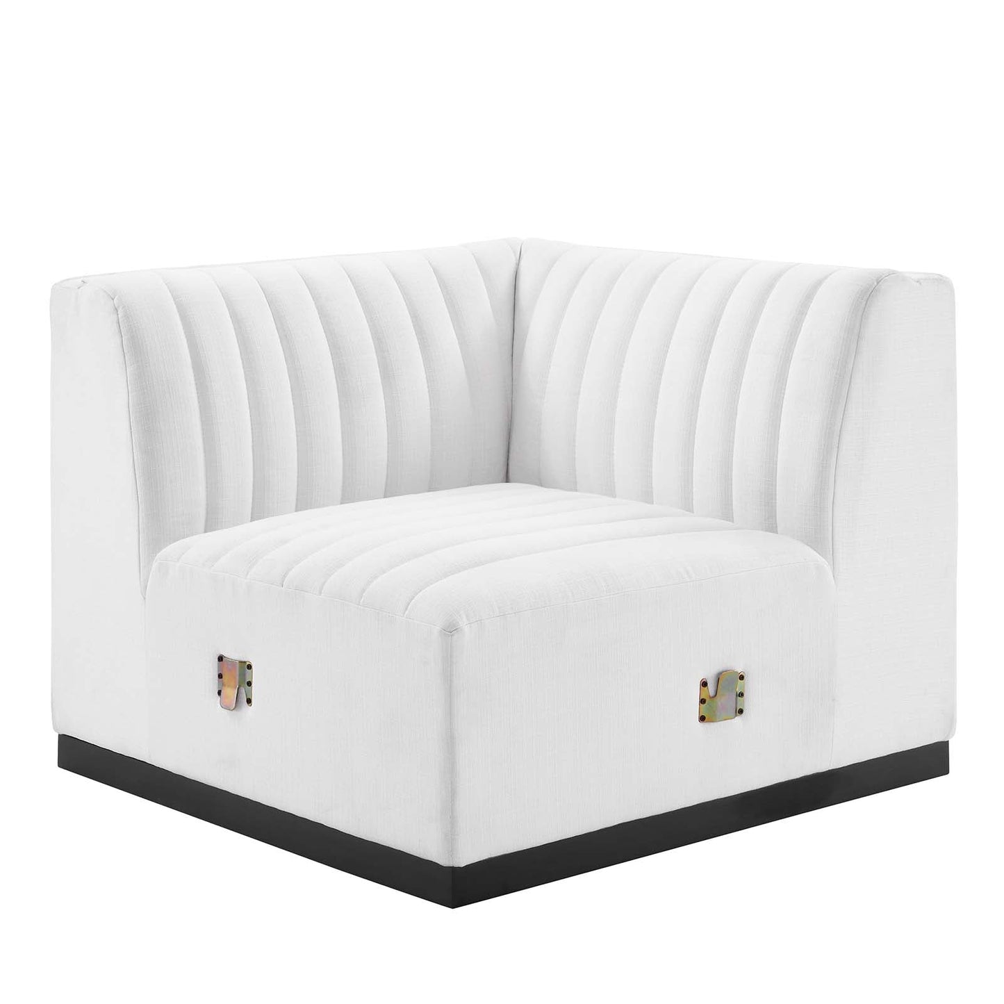 Conjure Channel Tufted Upholstered Fabric Left Corner Chair By Modway - EEI-5497 | Sofas - 13