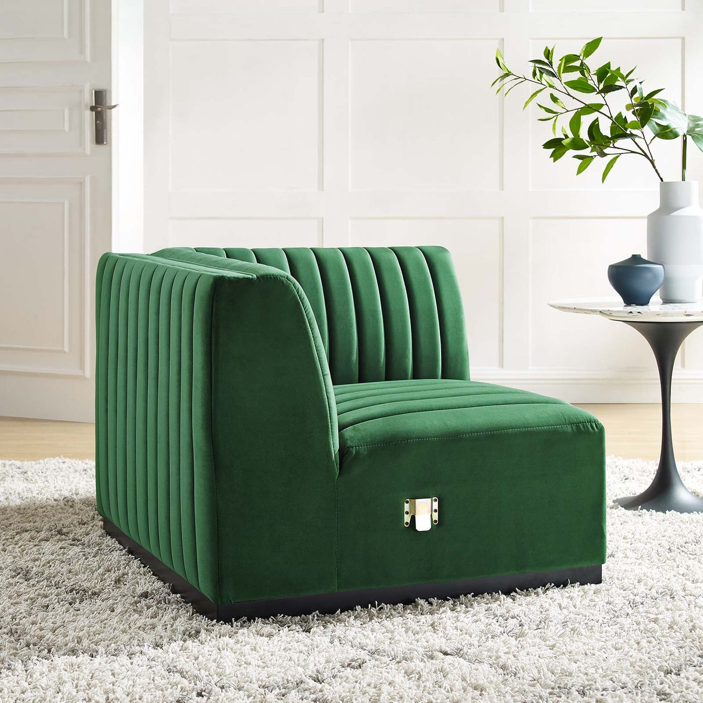 Conjure Channel Tufted Performance Velvet Right Corner Chair By Modway - EEI-5498 | Sofas - 12