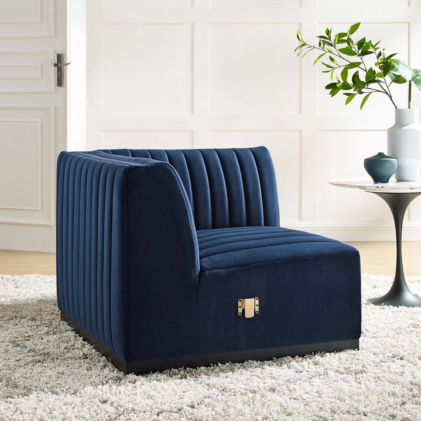 Conjure Channel Tufted Performance Velvet Right Corner Chair By Modway - EEI-5498 | Sofas - 24