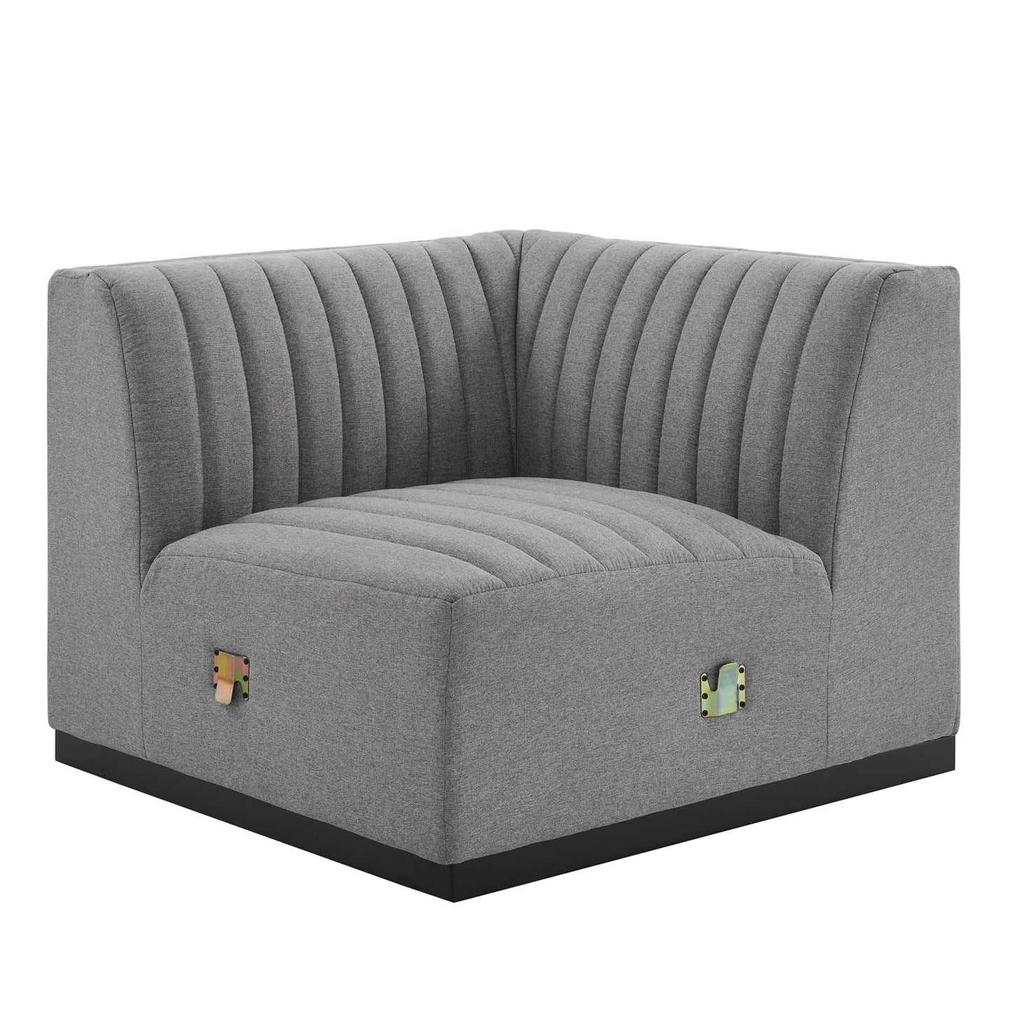 Conjure Channel Tufted Upholstered Fabric Right Corner Chair By Modway - EEI-5499 | Sofas - 8