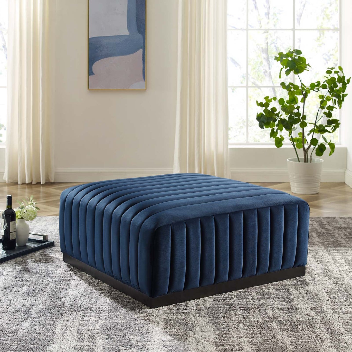 Conjure Channel Tufted Performance Velvet Ottoman By Modway - EEI-5500 | Ottomans - 20