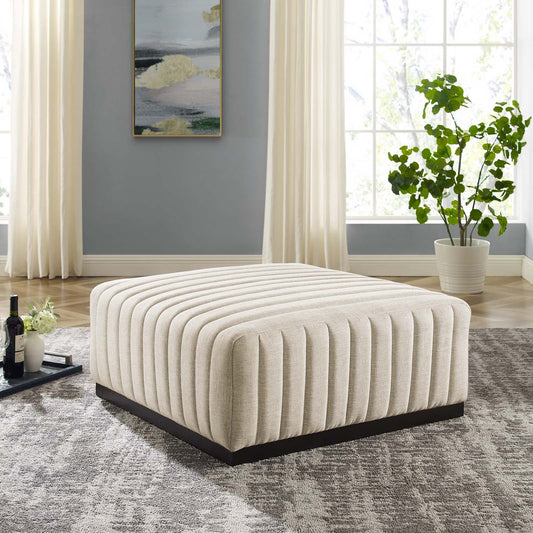 Conjure Channel Tufted Upholstered Fabric Ottoman By Modway - EEI-5501 | Ottomans