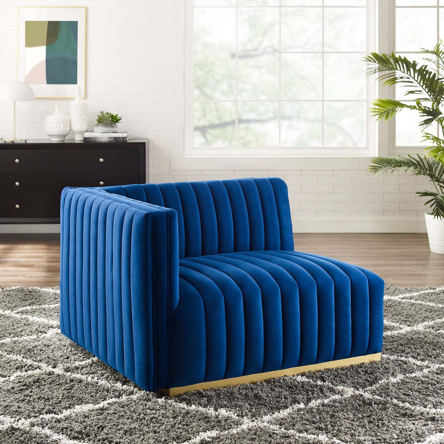 Conjure Channel Tufted Performance Velvet Left-Arm Chair By Modway - EEI-5502 | Armchairs - 24