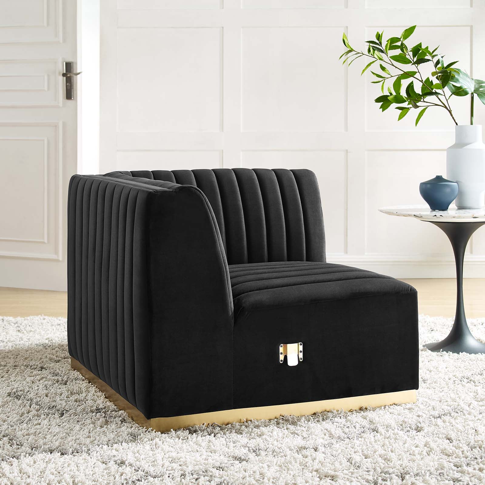 Conjure Channel Tufted Performance Velvet Right Corner Chair By Modway - EEI-5506 | Armchairs