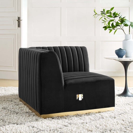 Conjure Channel Tufted Performance Velvet Right Corner Chair By Modway - EEI-5506 | Armchairs