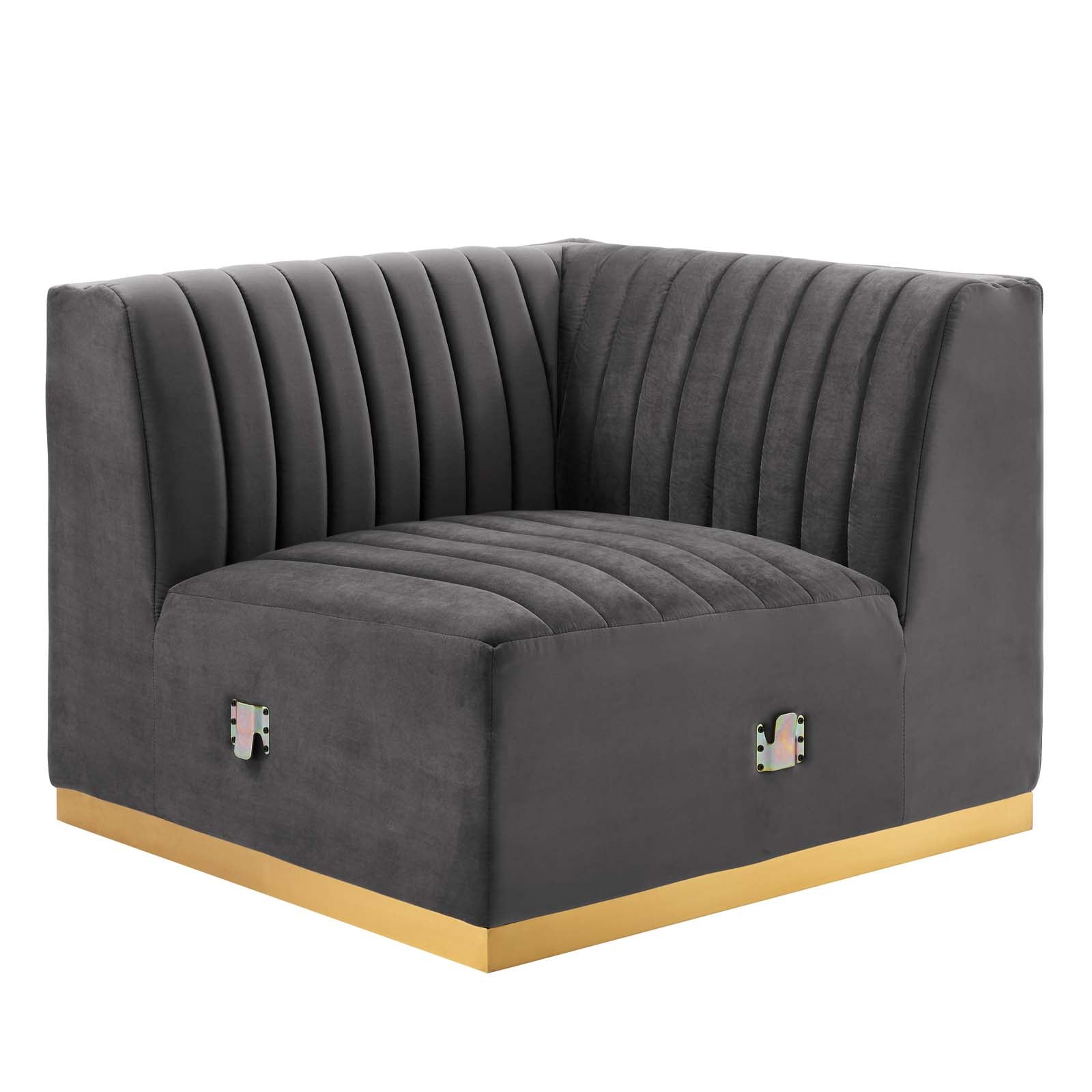 Conjure Channel Tufted Performance Velvet Right Corner Chair By Modway - EEI-5506 | Armchairs - 13