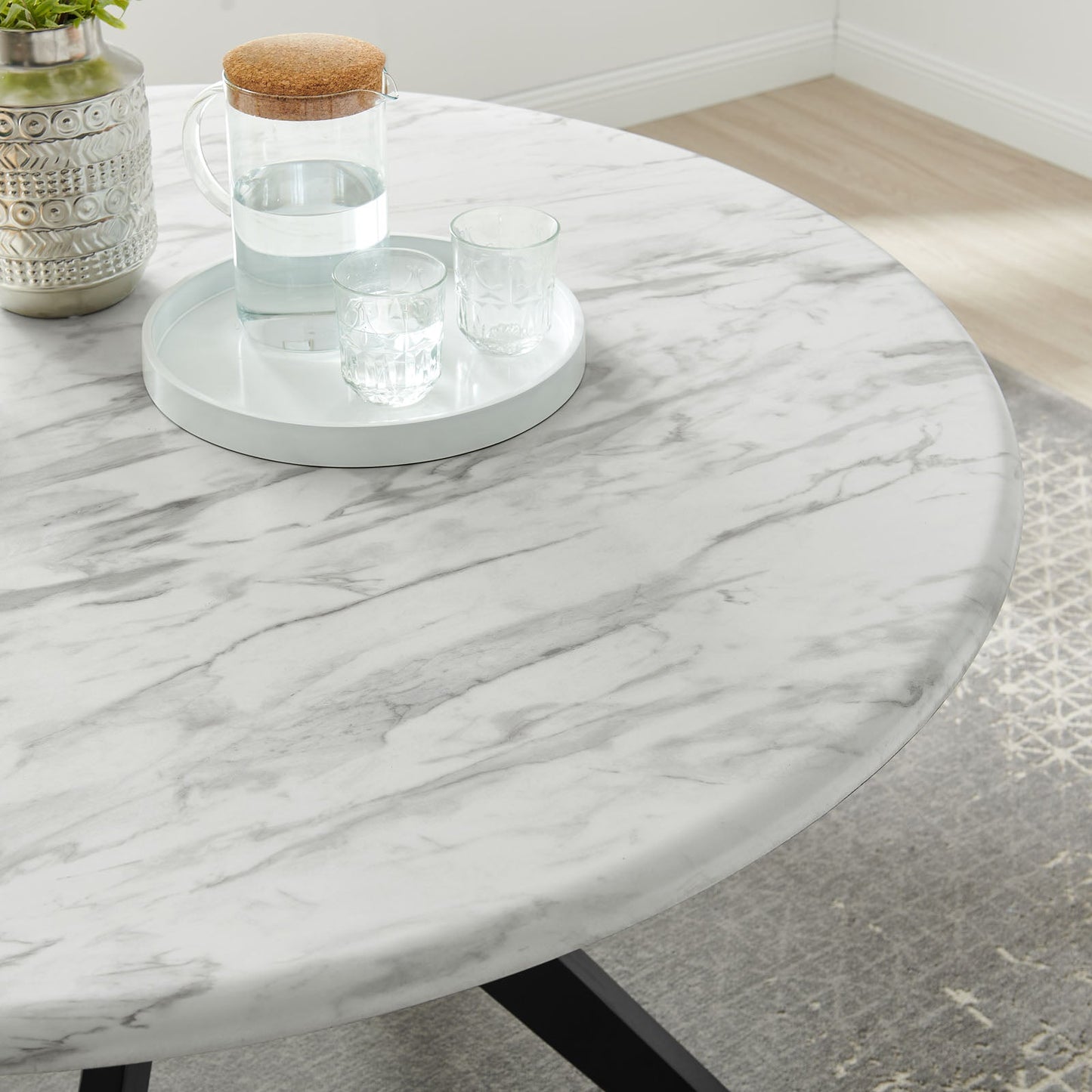 Modway Traverse 50" Round Performance Artificial Marble Dining Table | Dining Tables | Modishstore-2