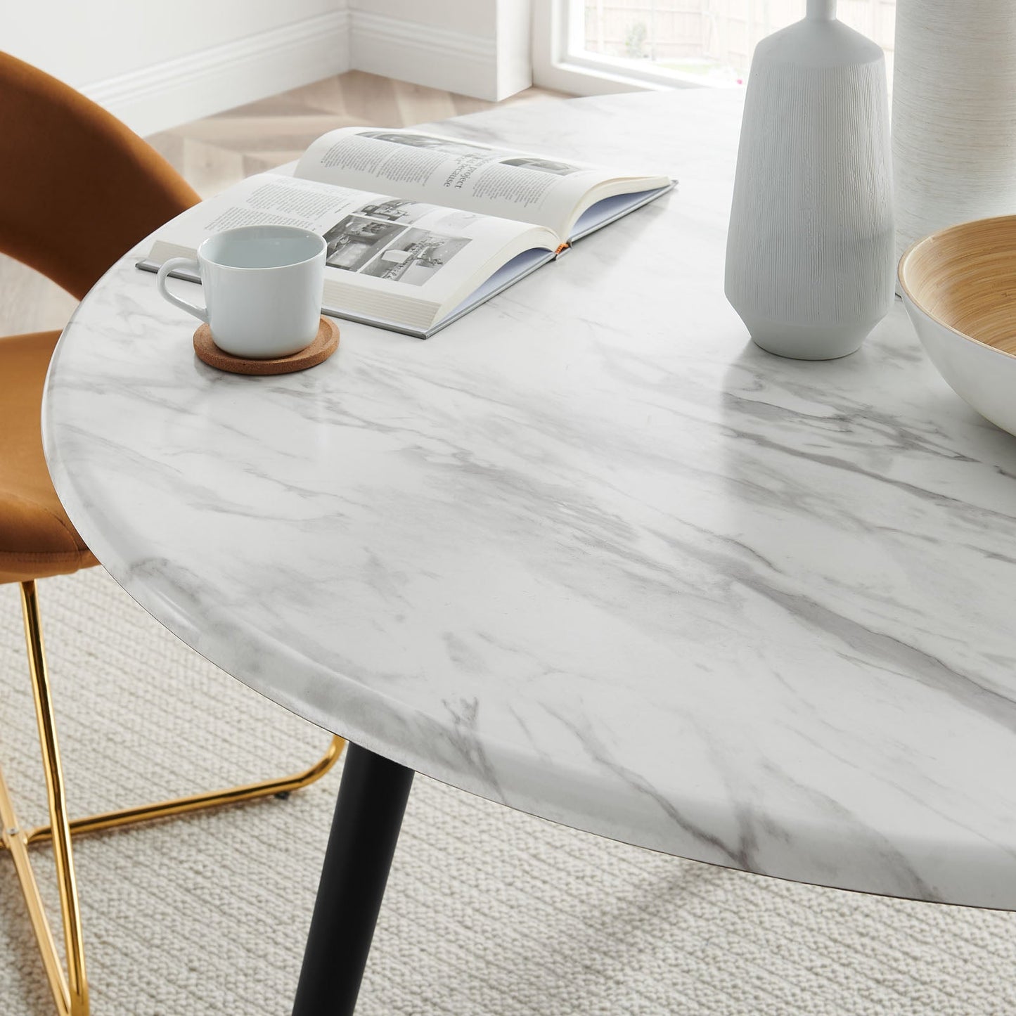 Modway Gallant 50" Round Performance Artificial Marble Dining Table | Dining Tables | Modishstore-2