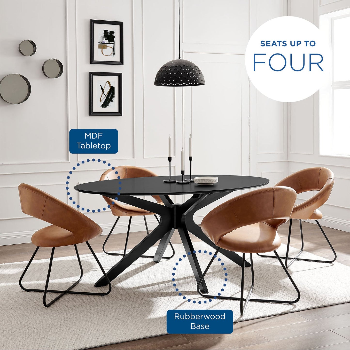 Modway Traverse 63" Oval Dining Table | Dining Tables | Modishstore-6