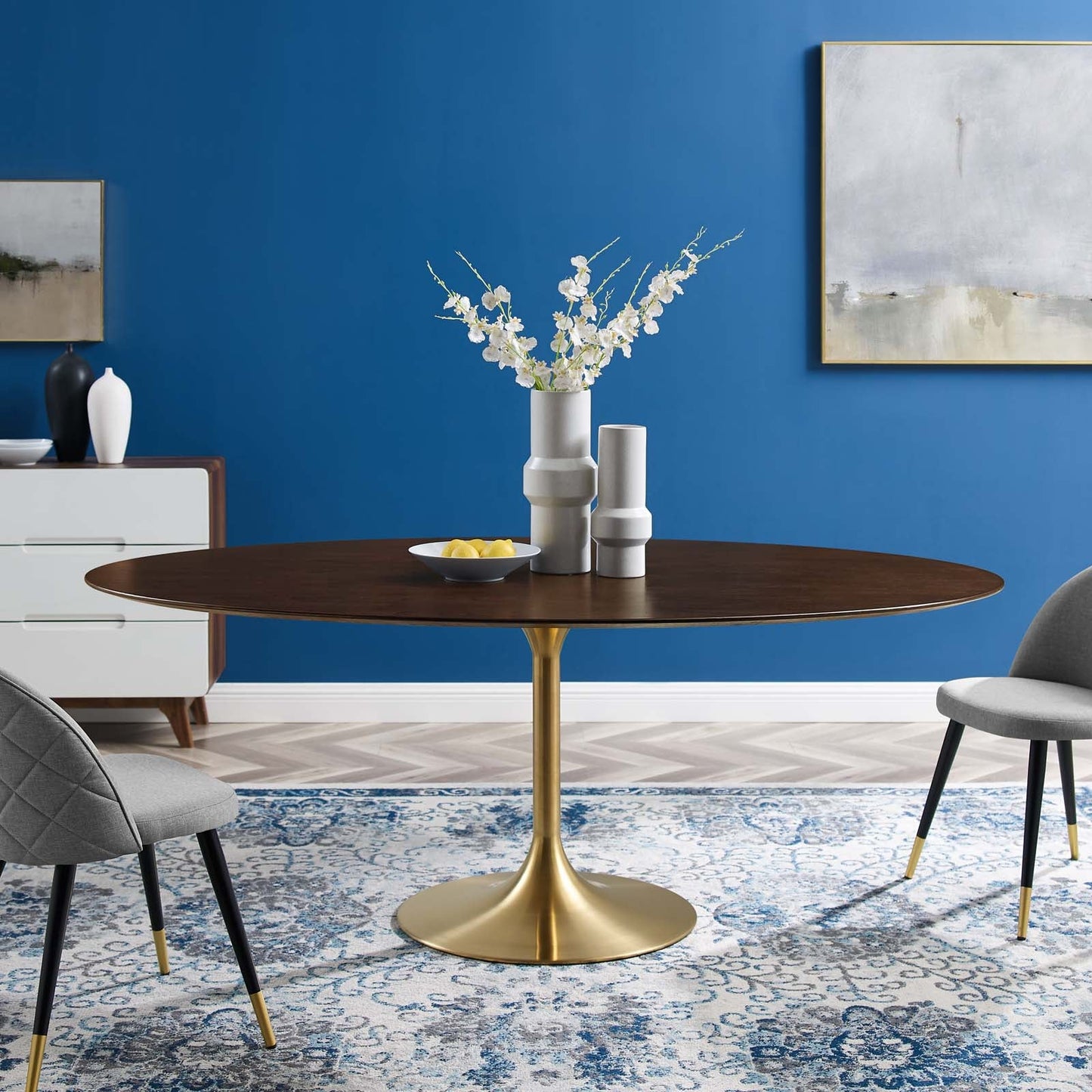 Modway Lippa 78" Oval Wood Dining Table | Dining Tables | Modishstore