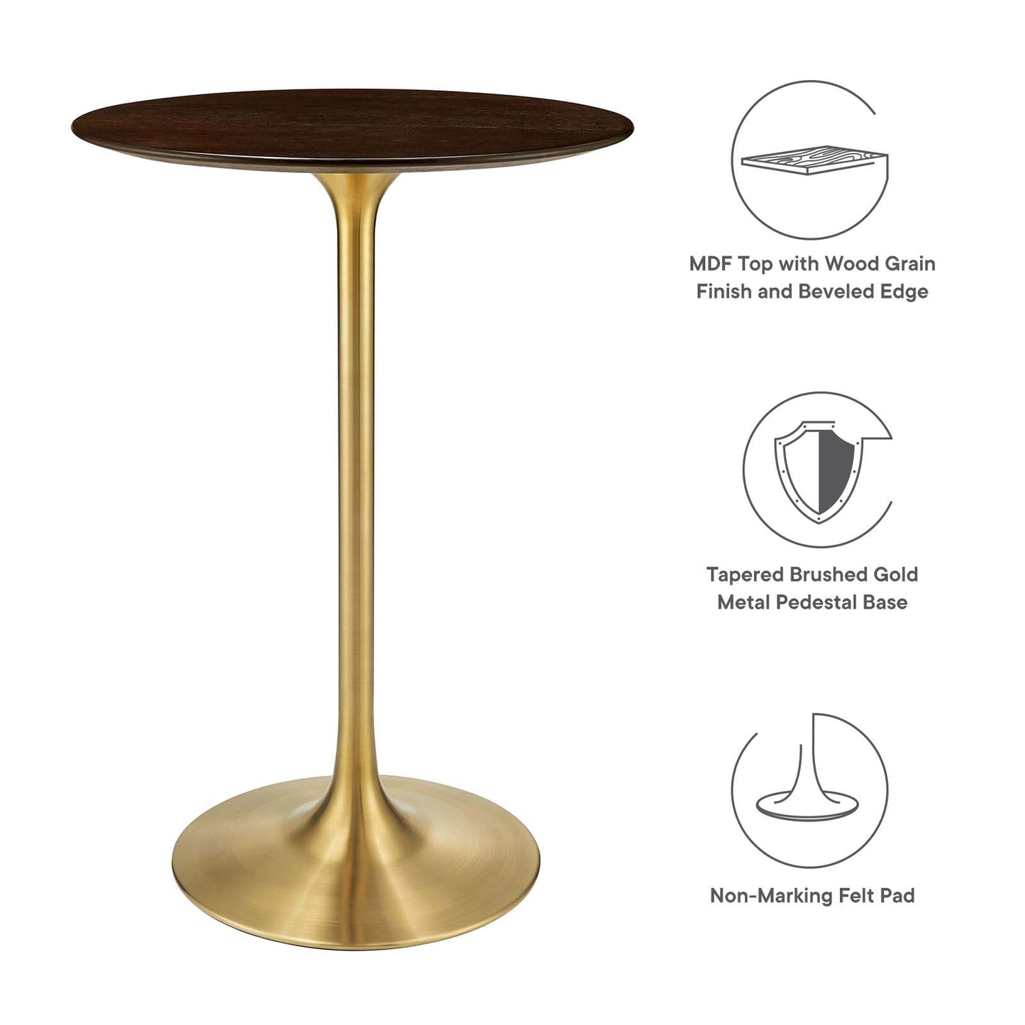 Modway Lippa 28" Wood Bar Table - EEI-5529