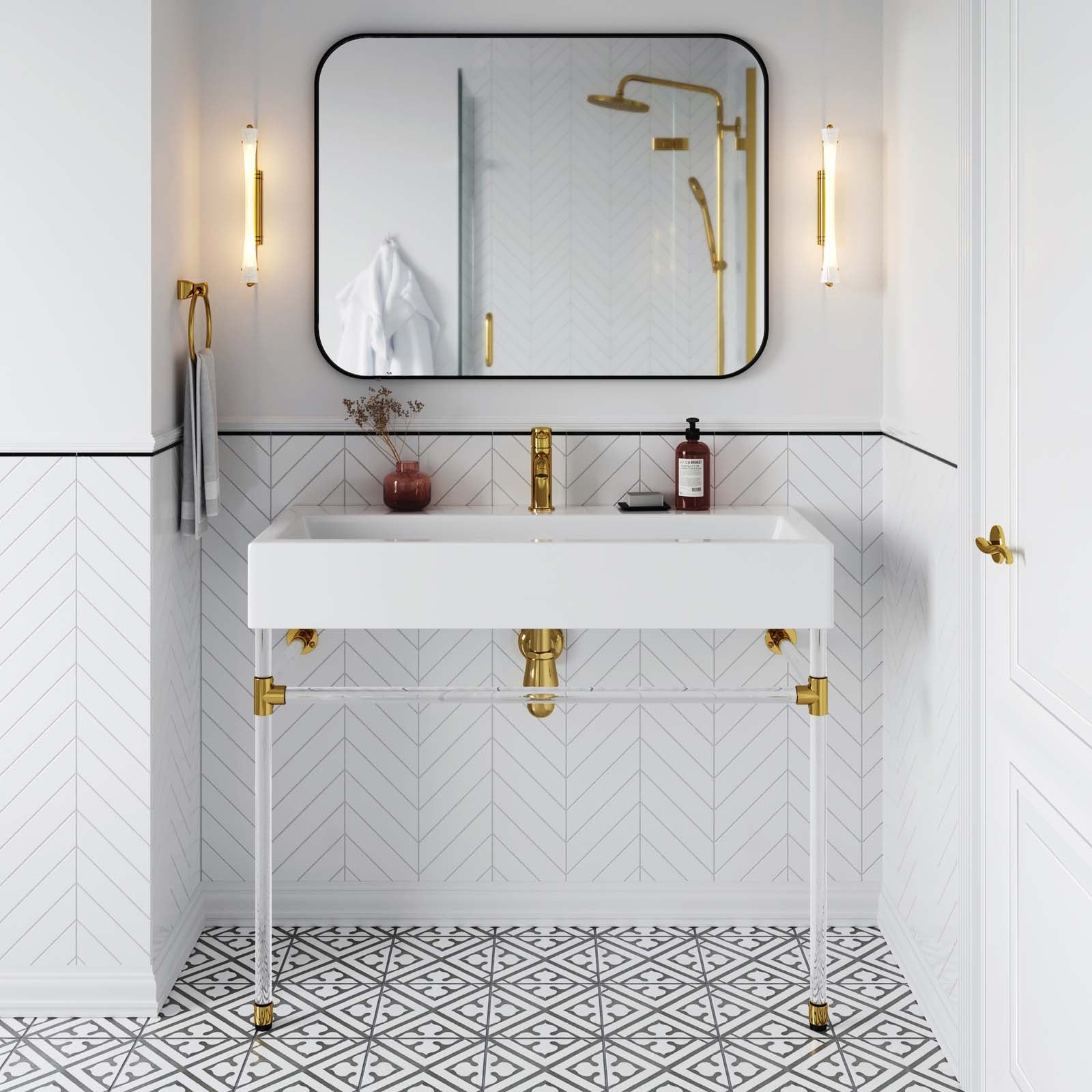 Redeem 40" Acrylic Wall-Mount Bathroom Vanity By Modway - EEI-5543 | Bathroom Accessories | Modishstore