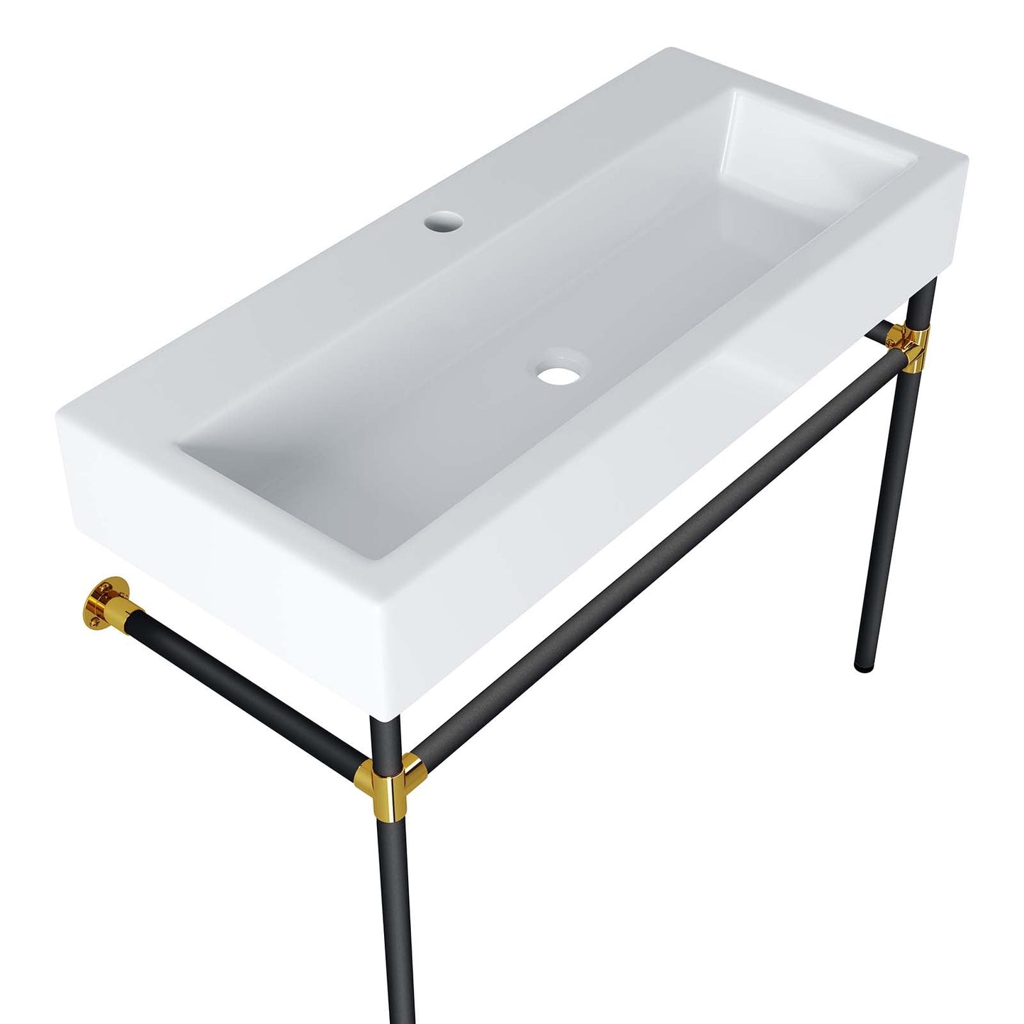 Redeem 40" Black Stainless Steel Wall-Mount Bathroom Vanity By Modway - EEI-5545 | Bathroom Accessories | Modishstore - 3