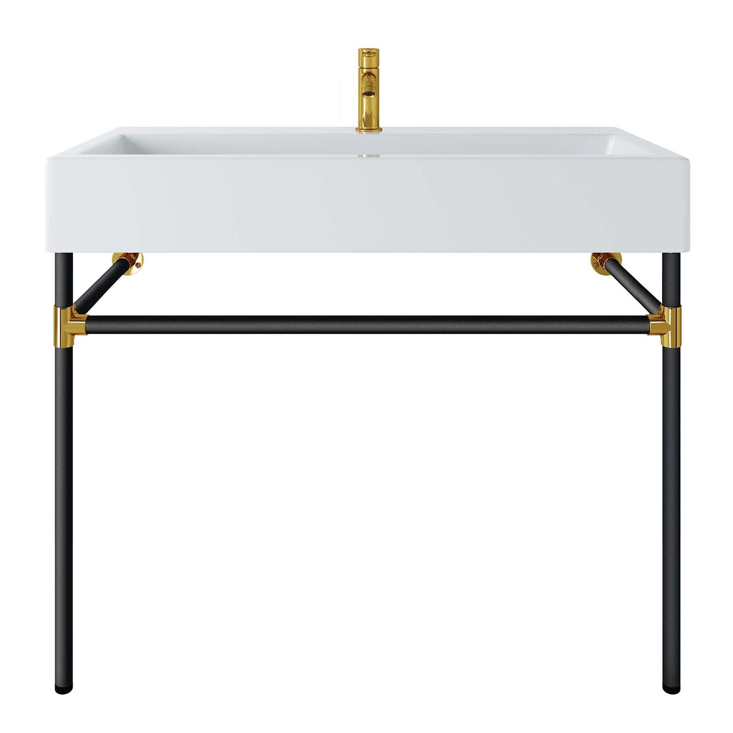 Redeem 40" Black Stainless Steel Wall-Mount Bathroom Vanity By Modway - EEI-5545 | Bathroom Accessories | Modishstore - 6