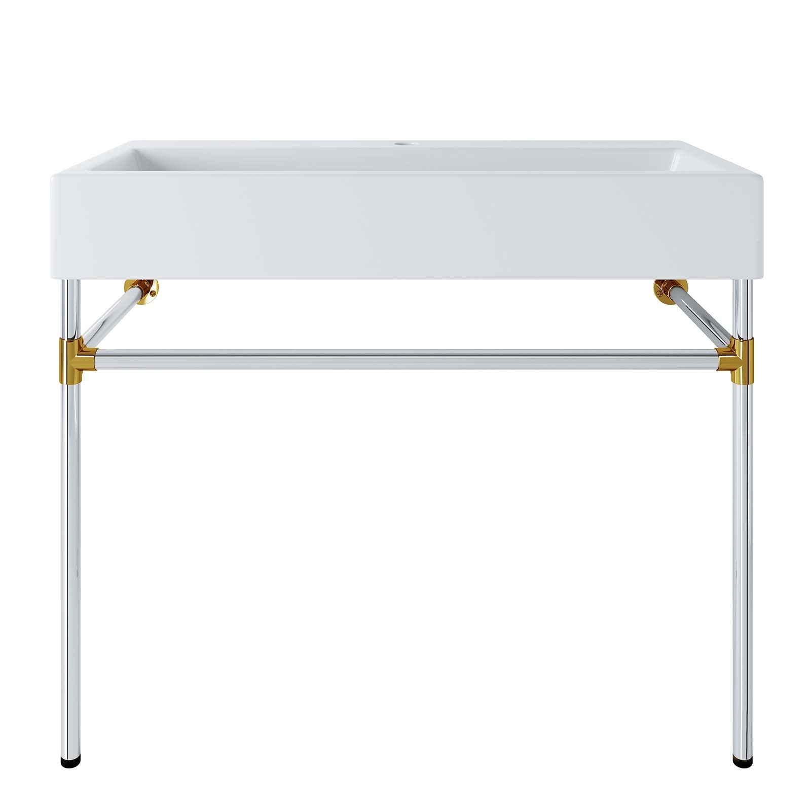 Redeem 40" Silver Stainless Steel Wall-Mount Bathroom Vanity By Modway - EEI-5546 | Bathroom Accessories | Modishstore - 2
