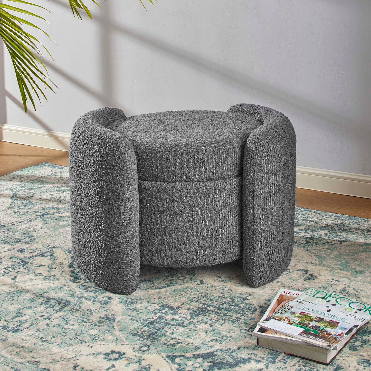 Modway Nebula Boucle Upholstered Upholstered Ottoman | Ottomans | Modishstore-11