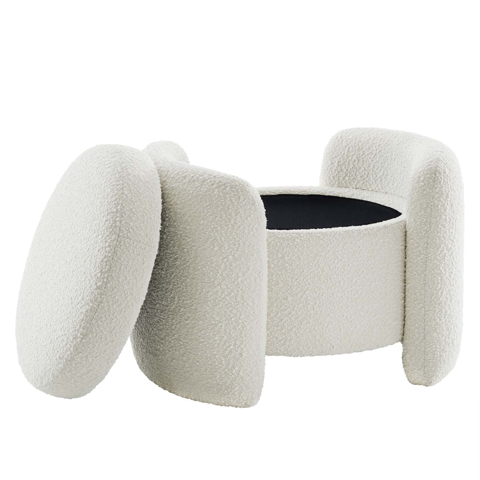 Modway Nebula Boucle Upholstered Upholstered Ottoman | Ottomans | Modishstore-3