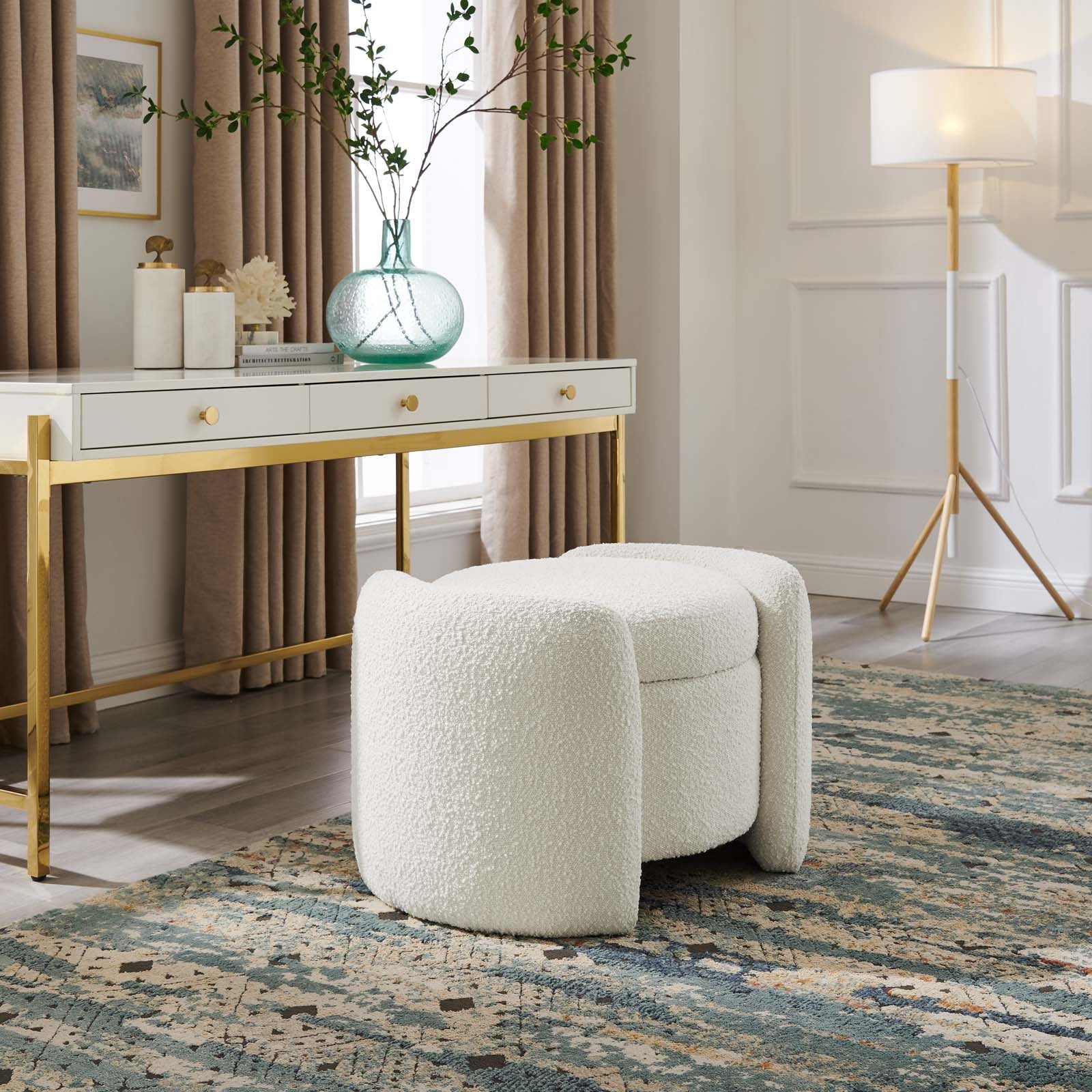 Modway Nebula Boucle Upholstered Upholstered Ottoman | Ottomans | Modishstore