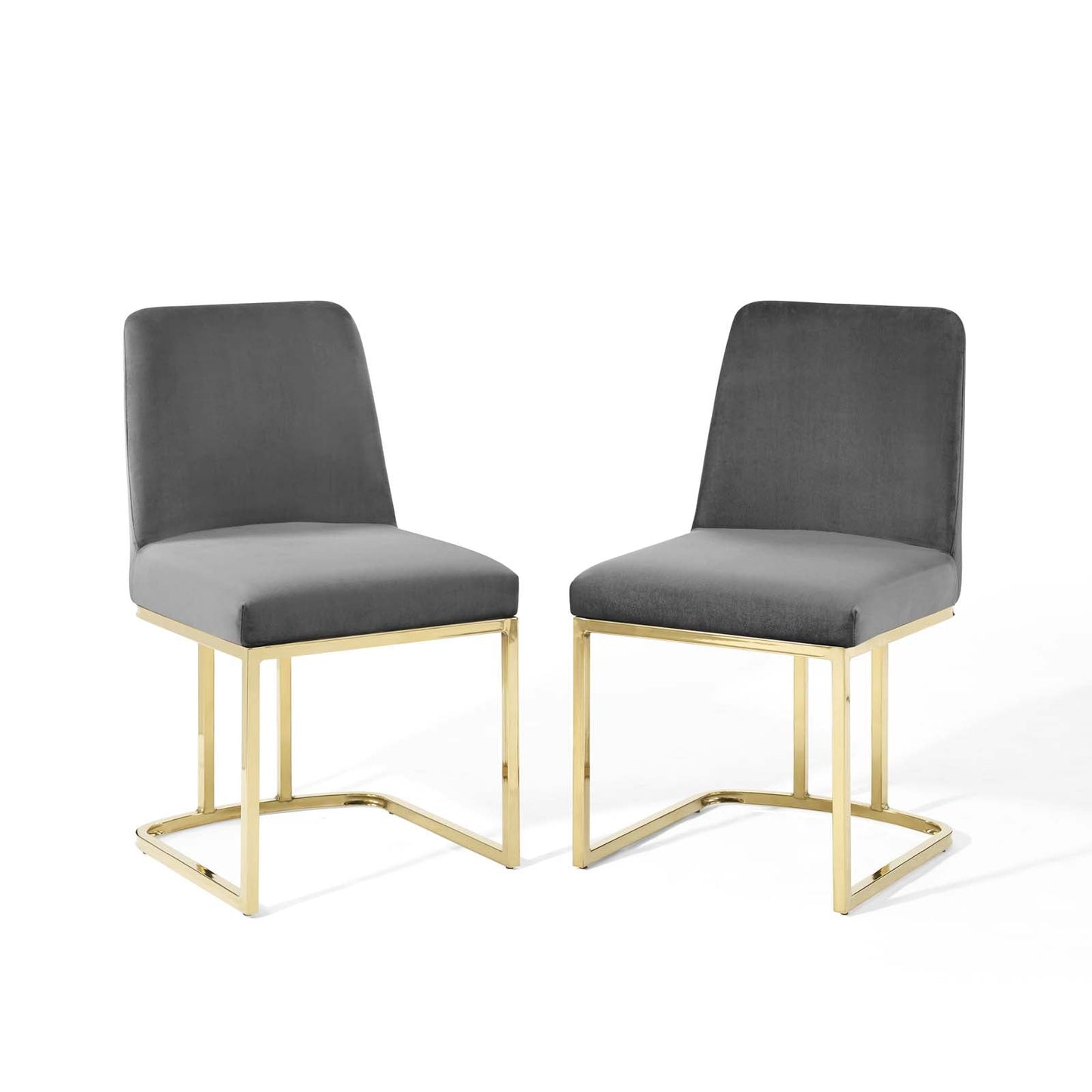 Amplify Sled Base Performance Velvet Dining Chairs - Set of 2 By Modway | Dining Chairs | 