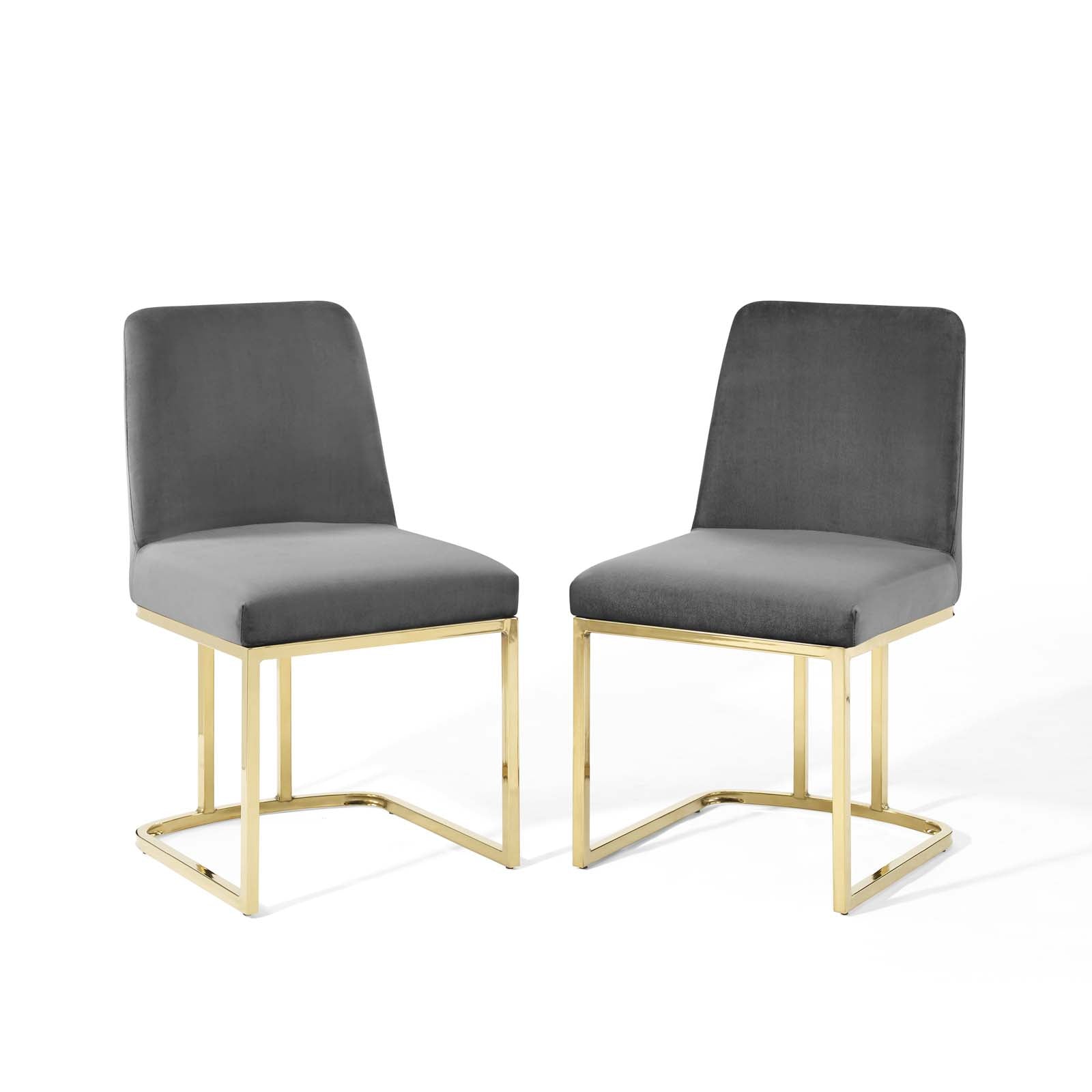 Amplify Sled Base Performance Velvet Dining Chairs - Set of 2 By Modway | Dining Chairs | 