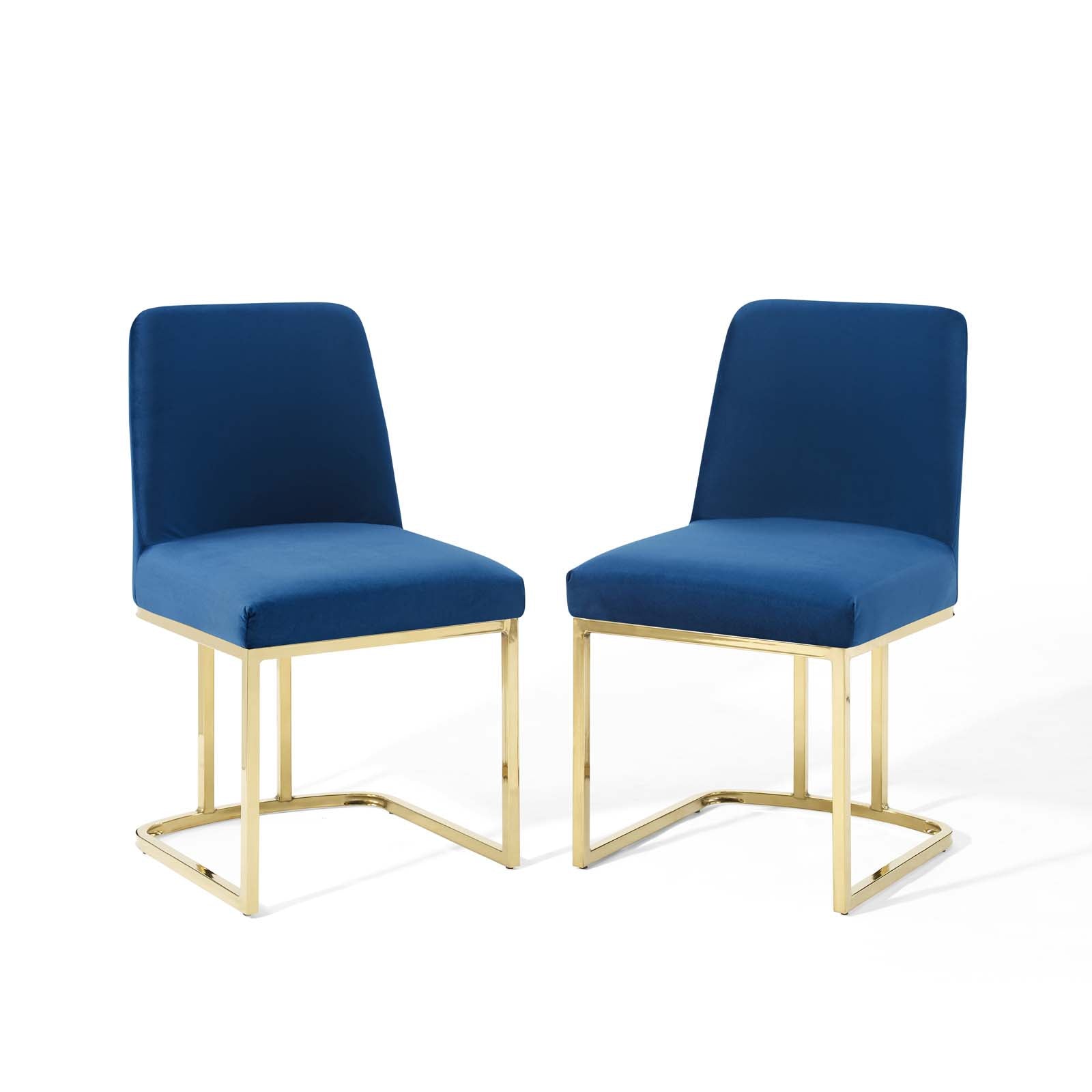 Amplify Sled Base Performance Velvet Dining Chairs - Set of 2 By Modway | Dining Chairs | 