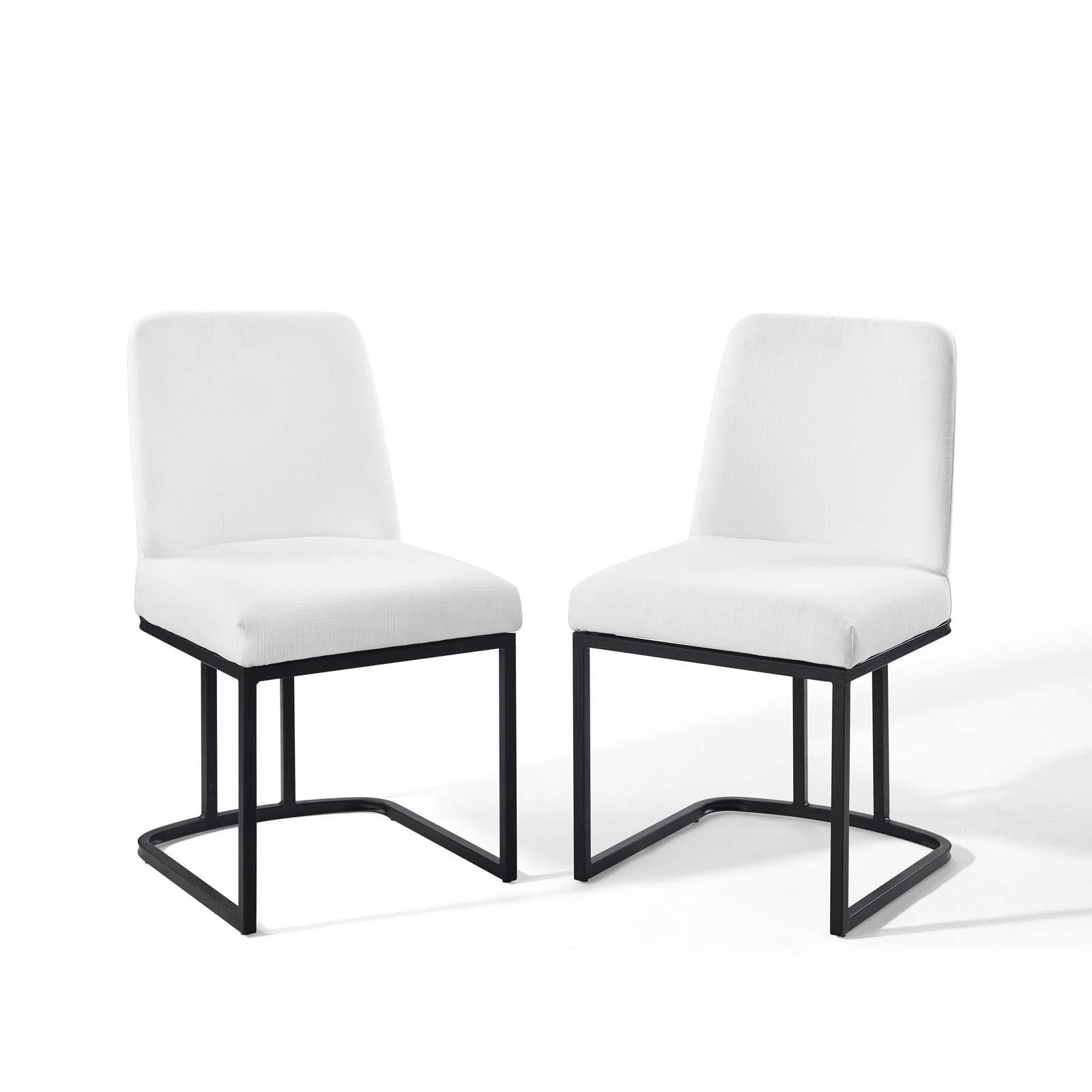 Amplify Sled Base Upholstered Fabric Dining Chairs - Set of 2 By Modway | Dining Chairs