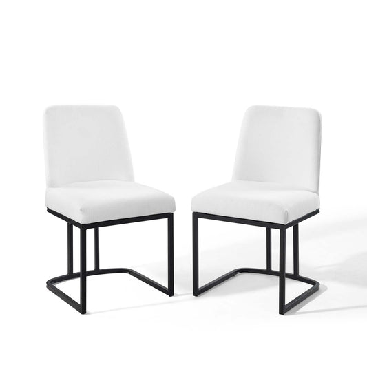 Amplify Sled Base Upholstered Fabric Dining Chairs - Set of 2 By Modway | Dining Chairs