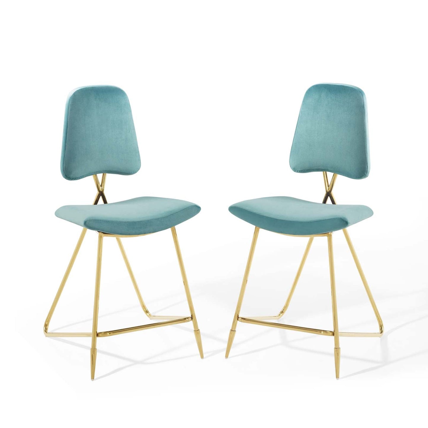 Ponder Counter Stool Performance Velvet Set of 2 By Modway | Counter Stools | Modishstore-21