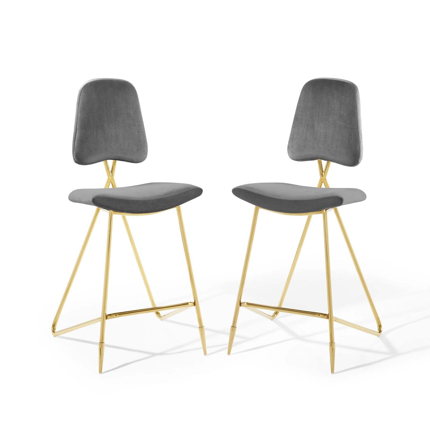Ponder Bar Stool Performance Velvet Set of 2 By Modway | Bar Stools | Modishstore-2