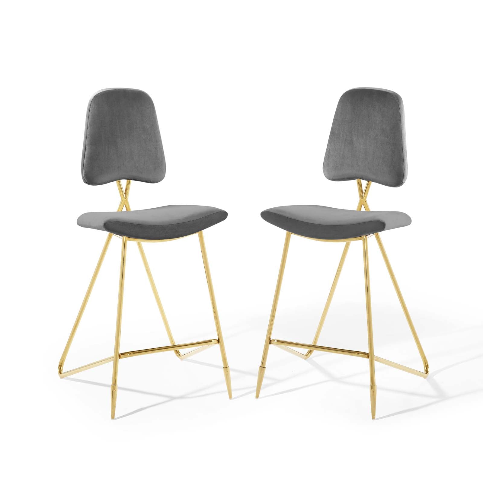 Ponder Bar Stool Performance Velvet Set of 2 By Modway | Bar Stools | Modishstore-2