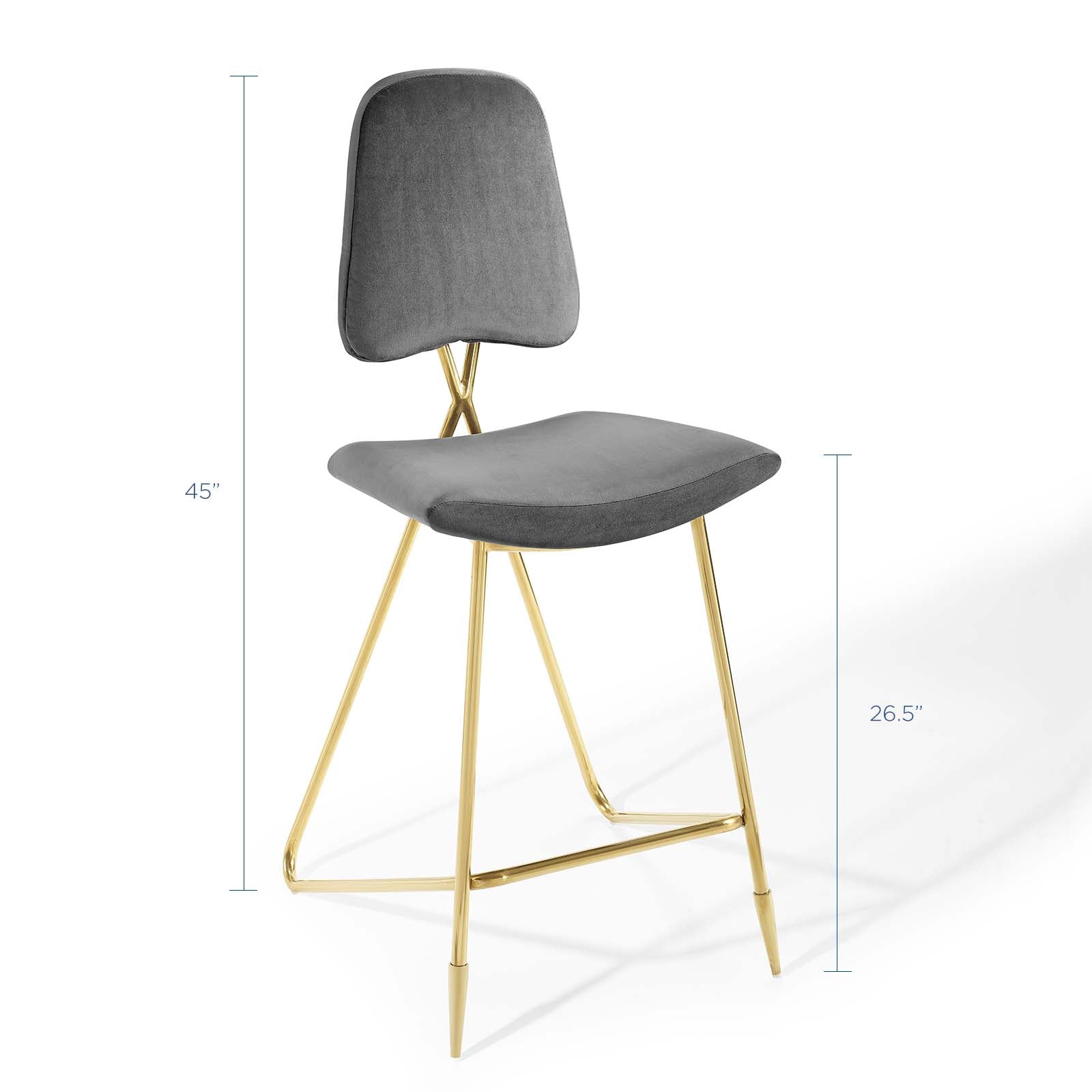 Ponder Bar Stool Performance Velvet Set of 2 By Modway | Bar Stools | Modishstore-4