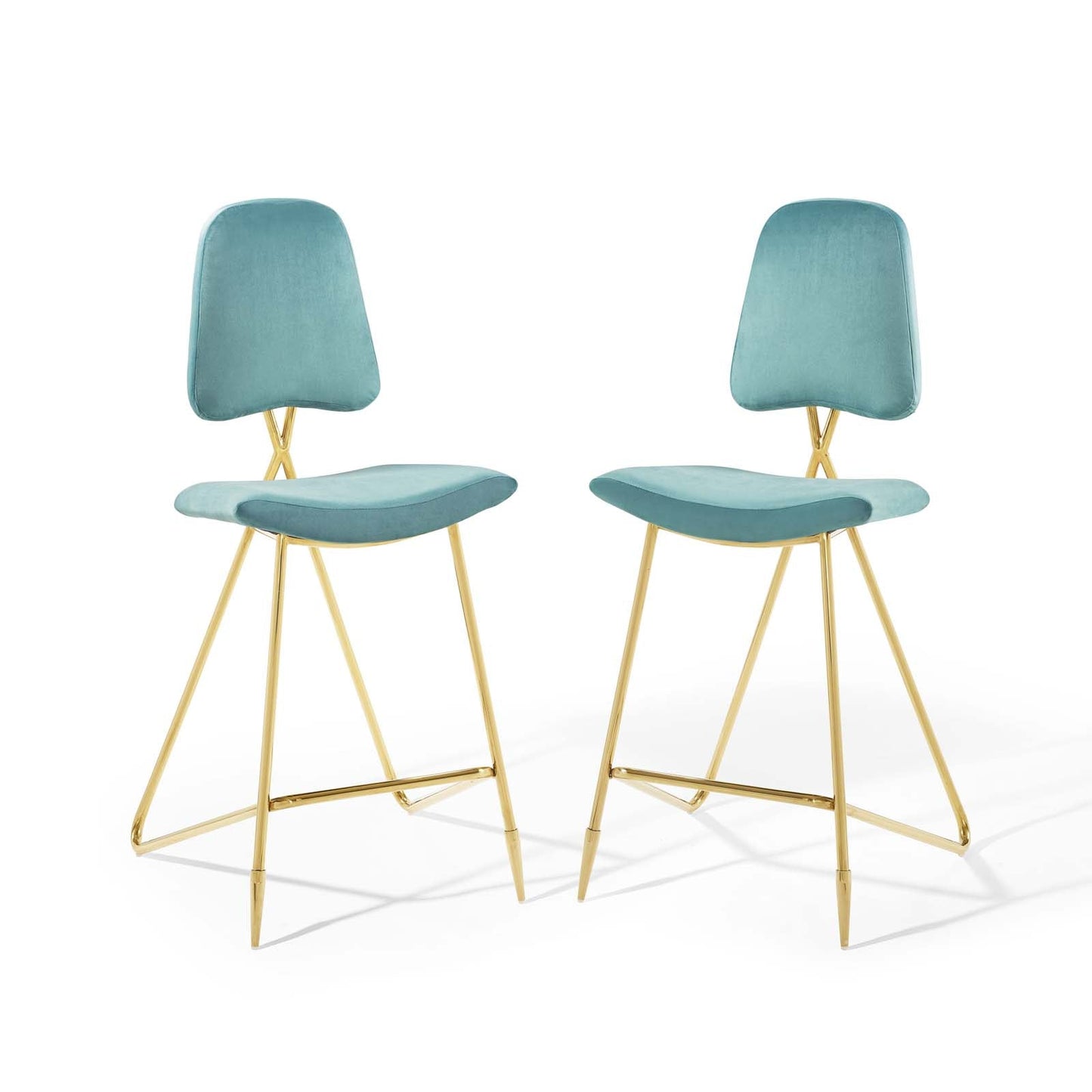 Ponder Bar Stool Performance Velvet Set of 2 By Modway | Bar Stools | Modishstore-17