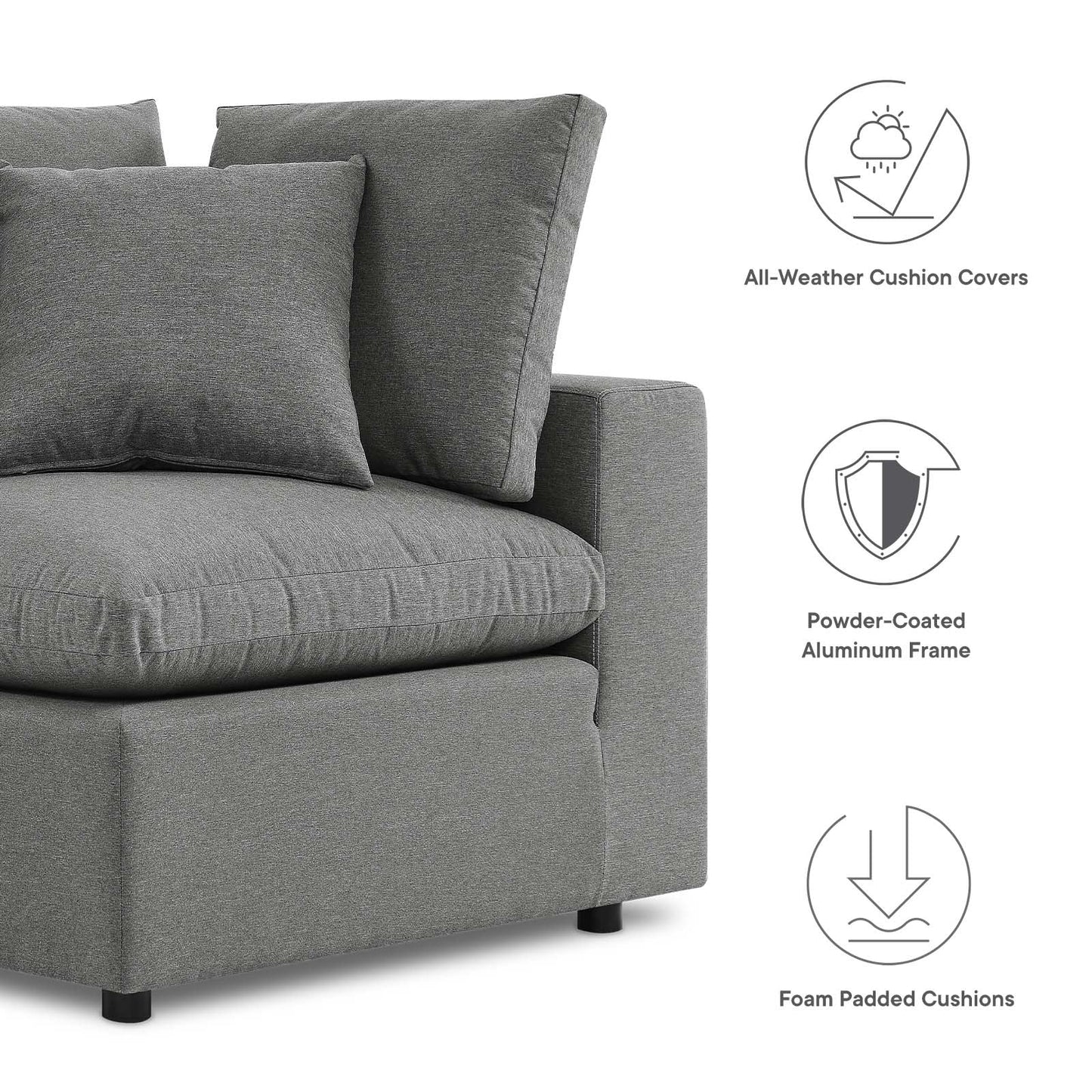 Modway Commix Overstuffed Outdoor Patio Loveseat | Outdoor Sofas, Loveseats & Sectionals | 