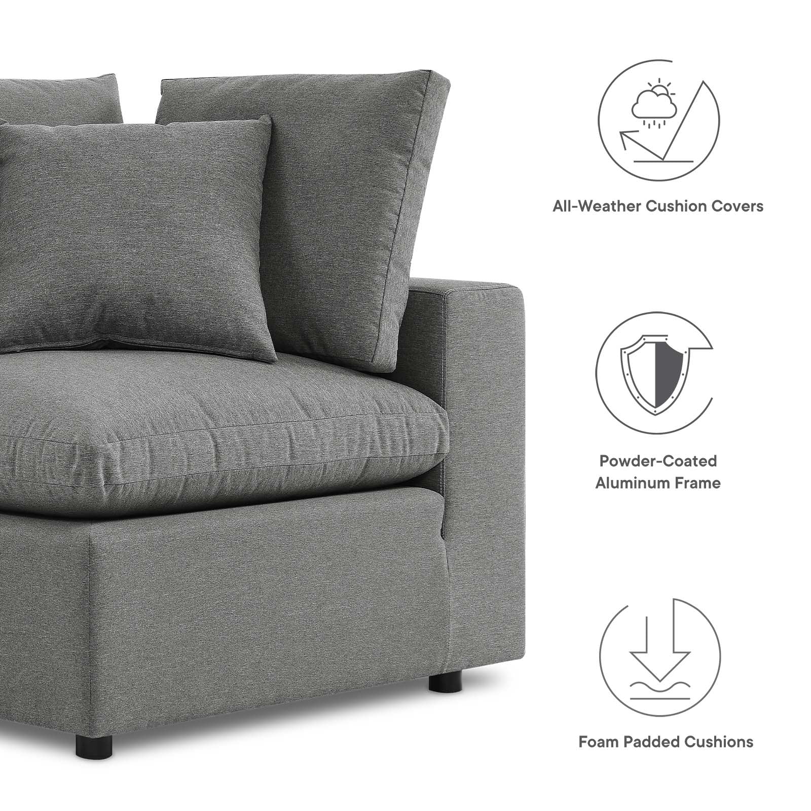 Modway Commix Overstuffed Outdoor Patio Loveseat | Outdoor Sofas, Loveseats & Sectionals | 
