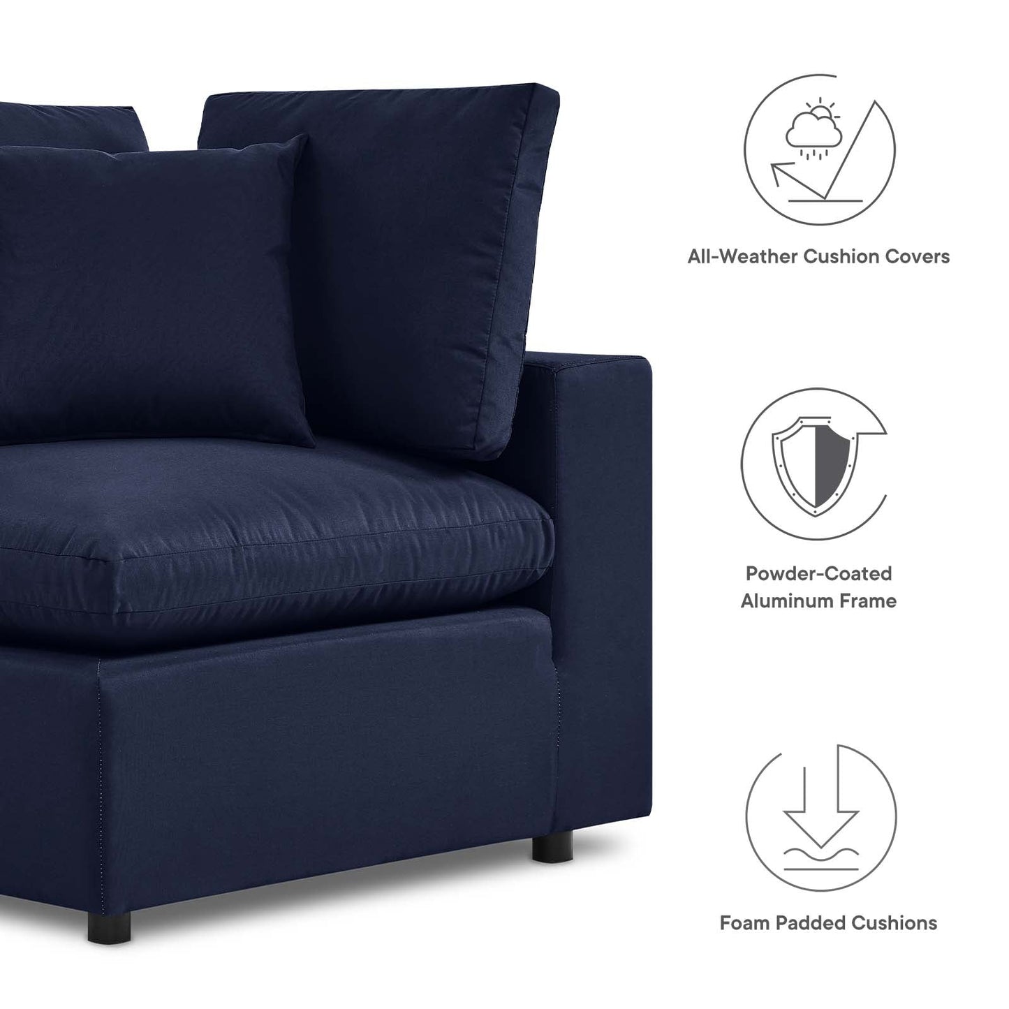 Modway Commix Overstuffed Outdoor Patio Loveseat | Outdoor Sofas, Loveseats & Sectionals | 